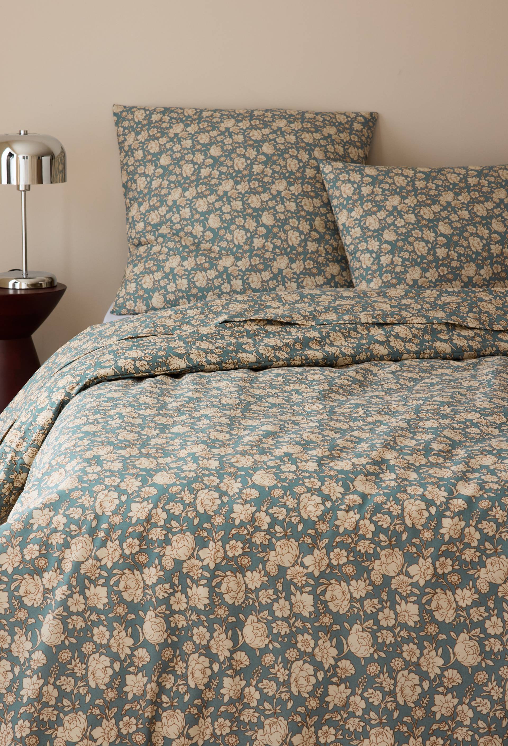 Drap plat imprim&eacute;, 100% coton bio GOTS, Vert clair, large image number 0