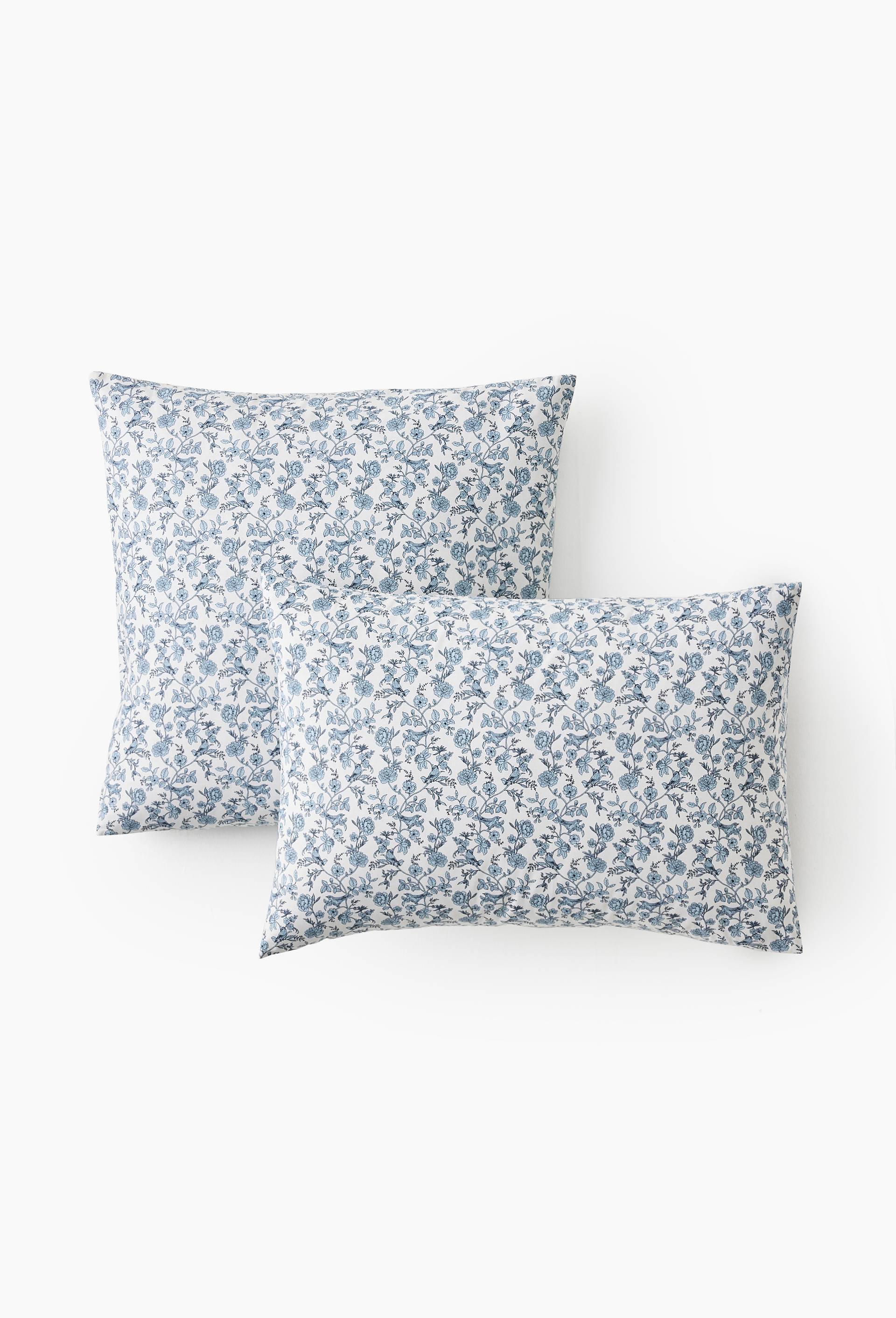 Taie oreiller imprim&eacute;, 100% coton bio GOTS, Bleu clair, large image number 1.0