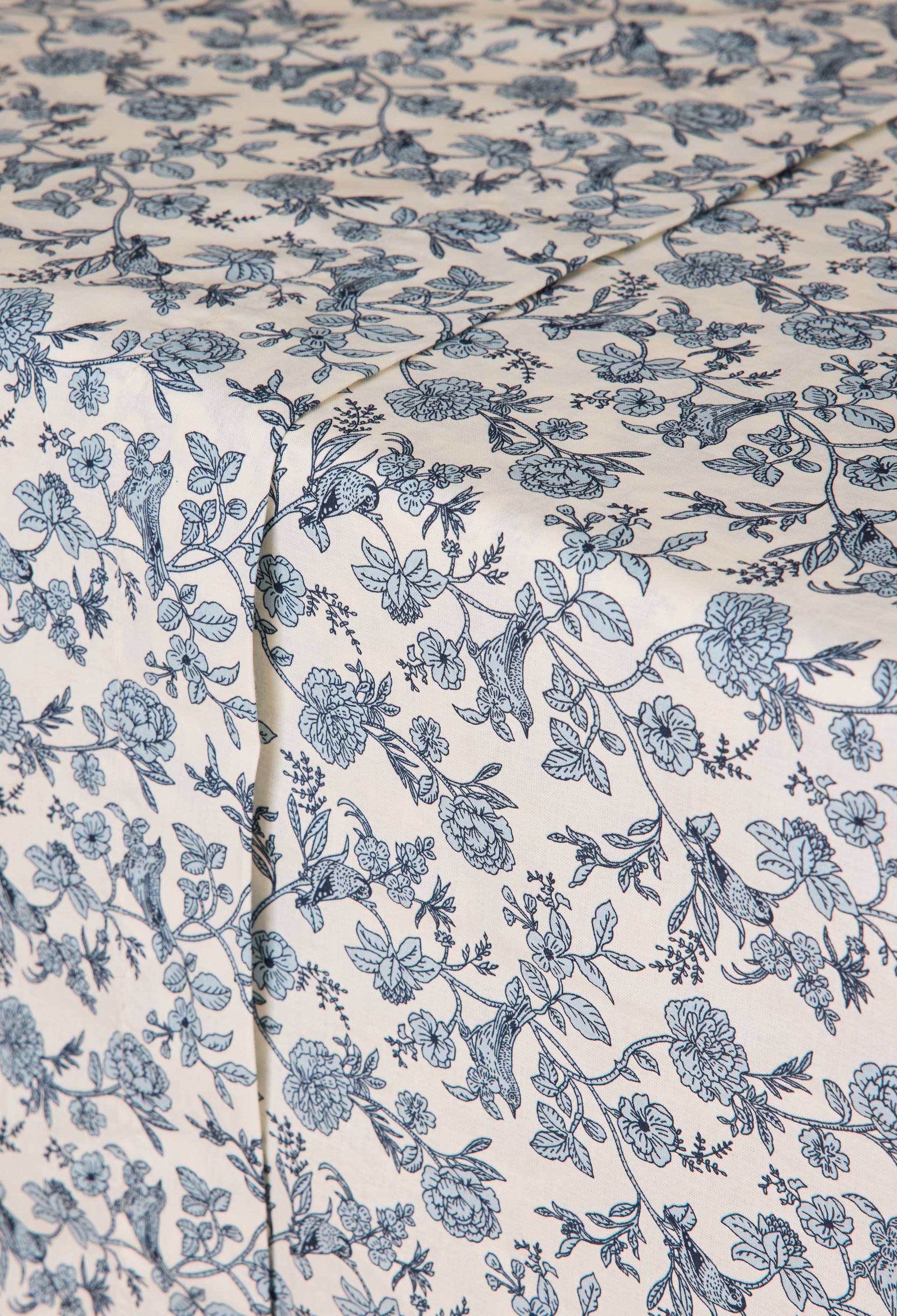 Drap plat imprim&eacute;, 100% coton bio GOTS, Bleu clair, large image number 1.0