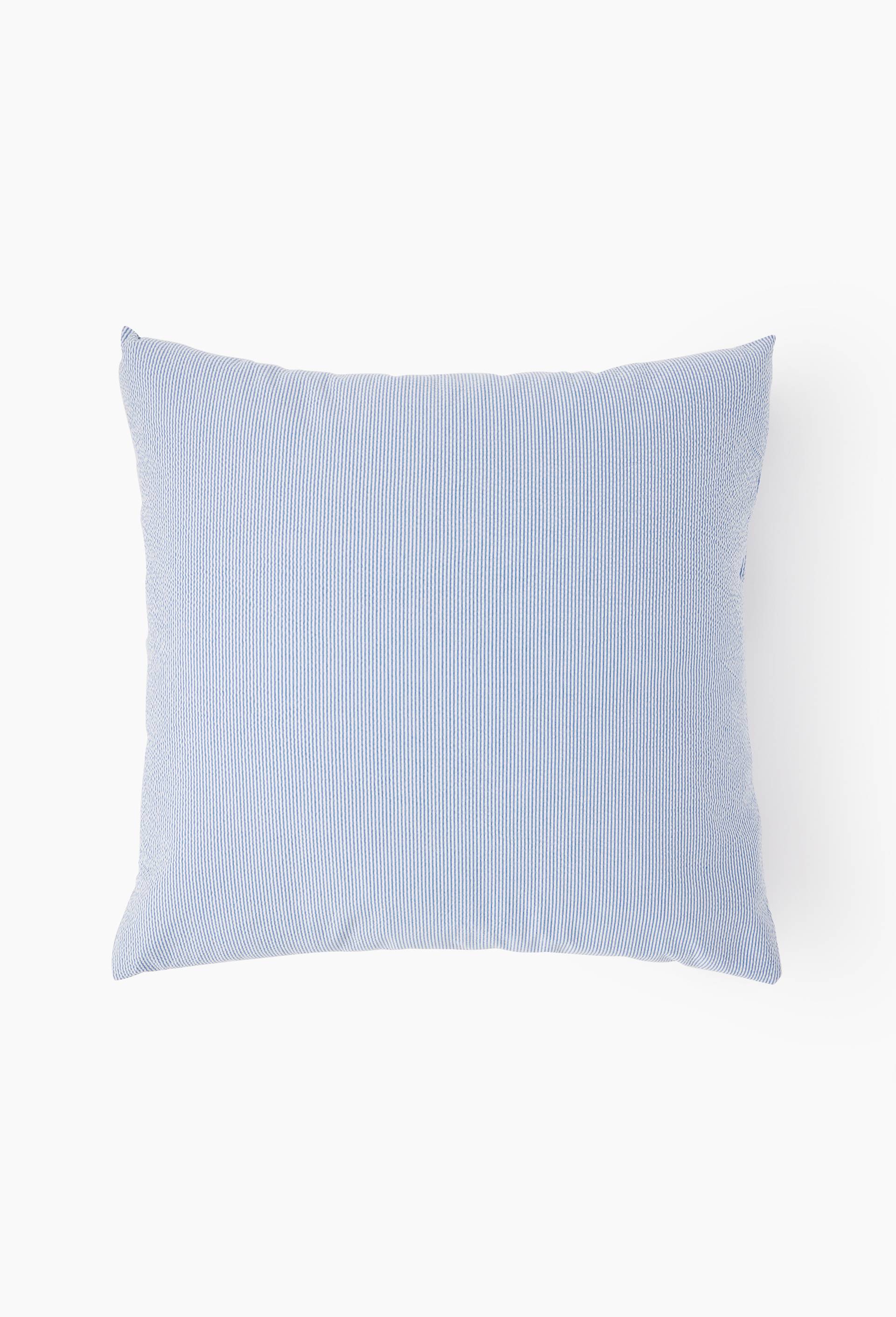 Taie d'oreiller seersucker ray&eacute;, coton bio GOTS, Bleu clair, large image number 2