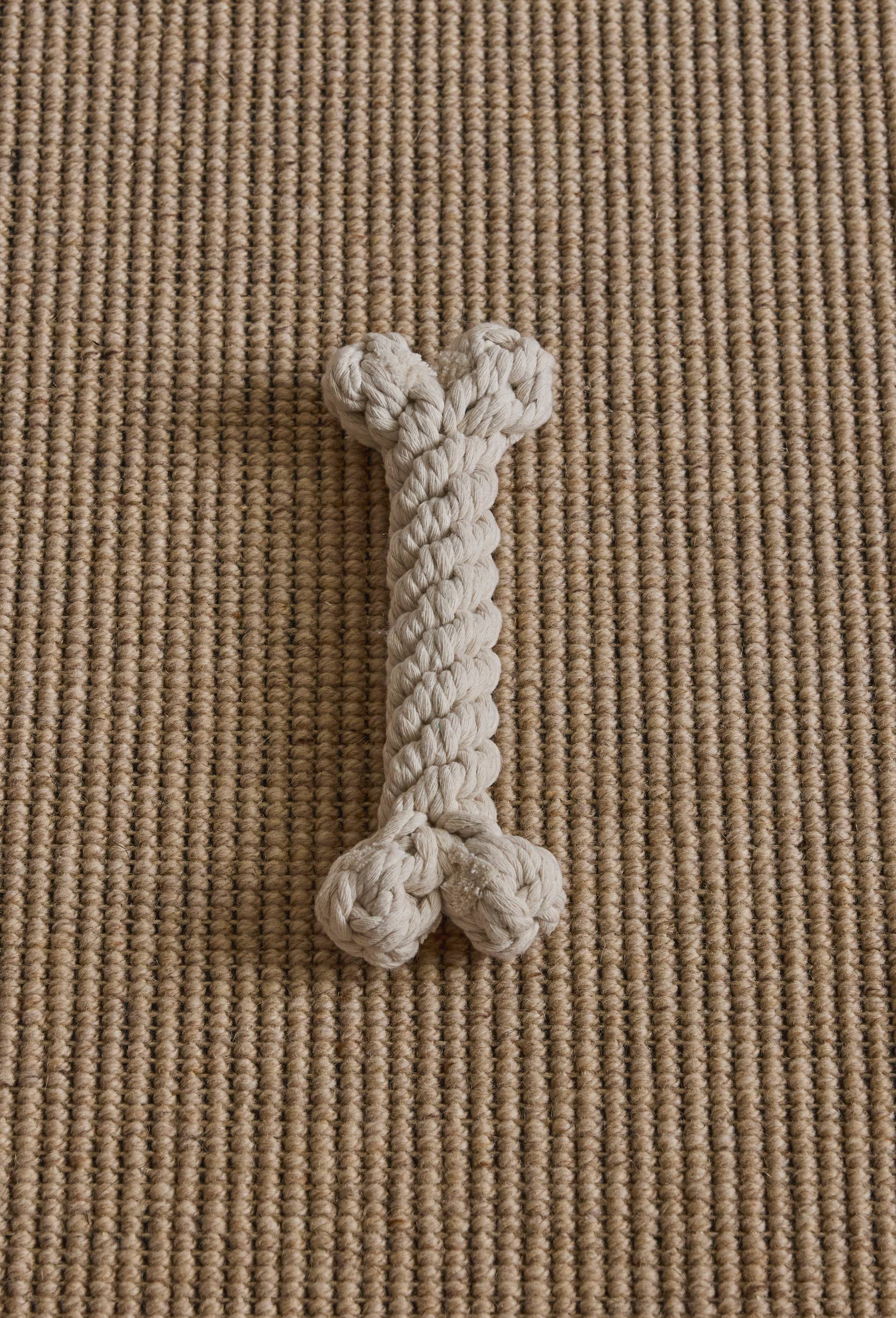 Jouet corde os, 14x5x3cm, en coton polyester, Ecru, large image number 0.0
