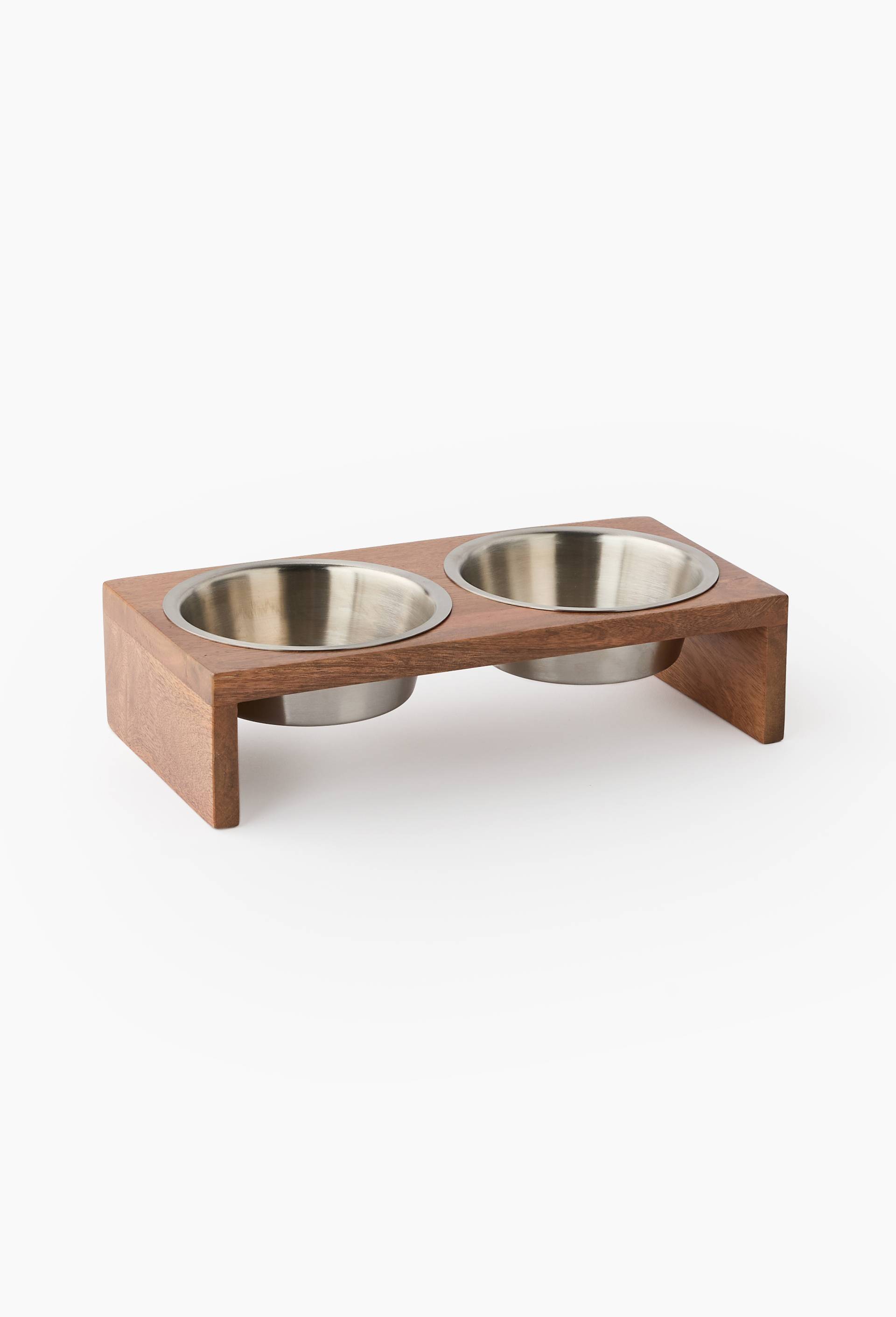 Set de 2 gamelles, 29x15x8cm, en bois, Beige clair, large image number 1.0