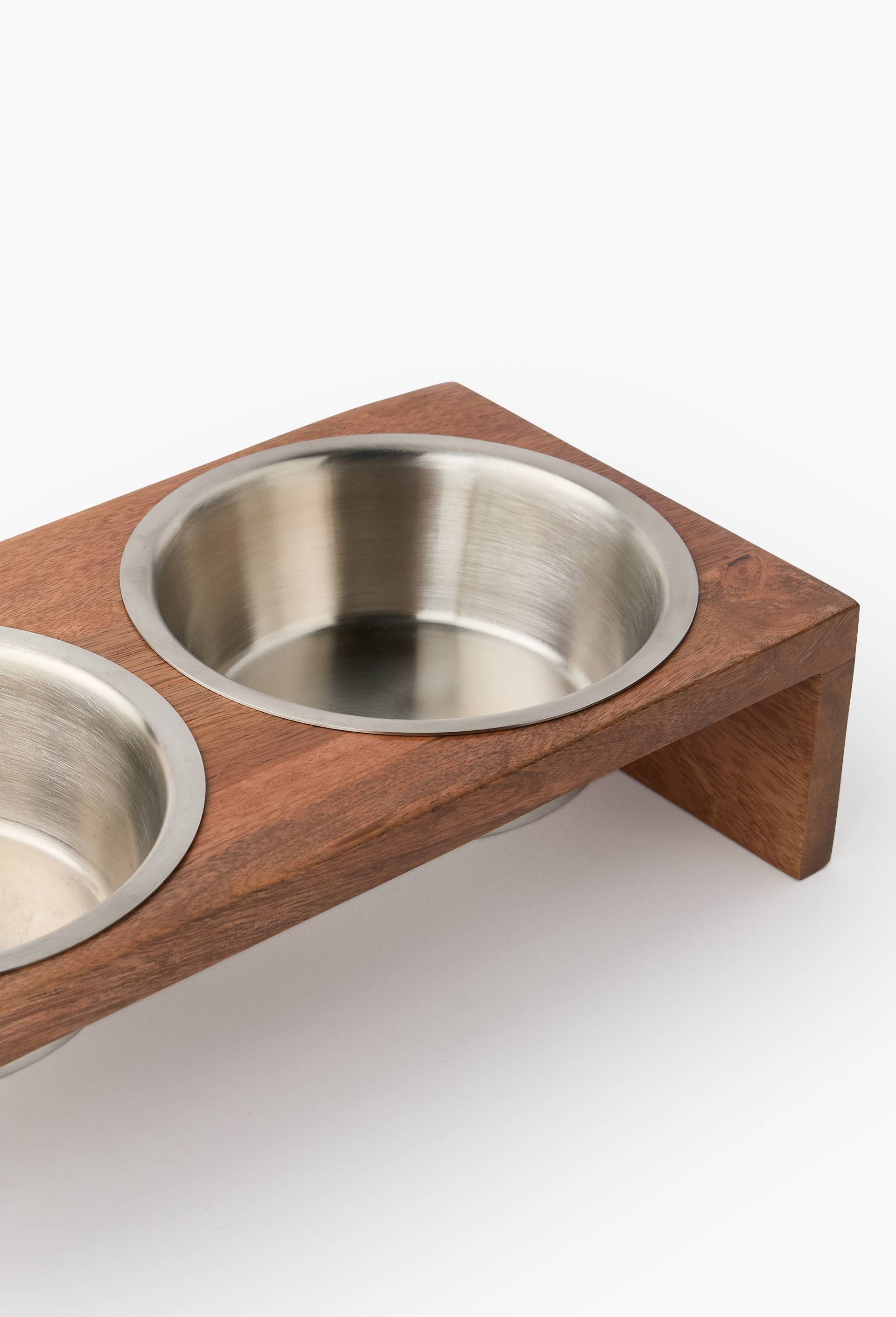 Set de 2 gamelles, 29x15x8cm, en bois, Beige clair, large image number 2.0