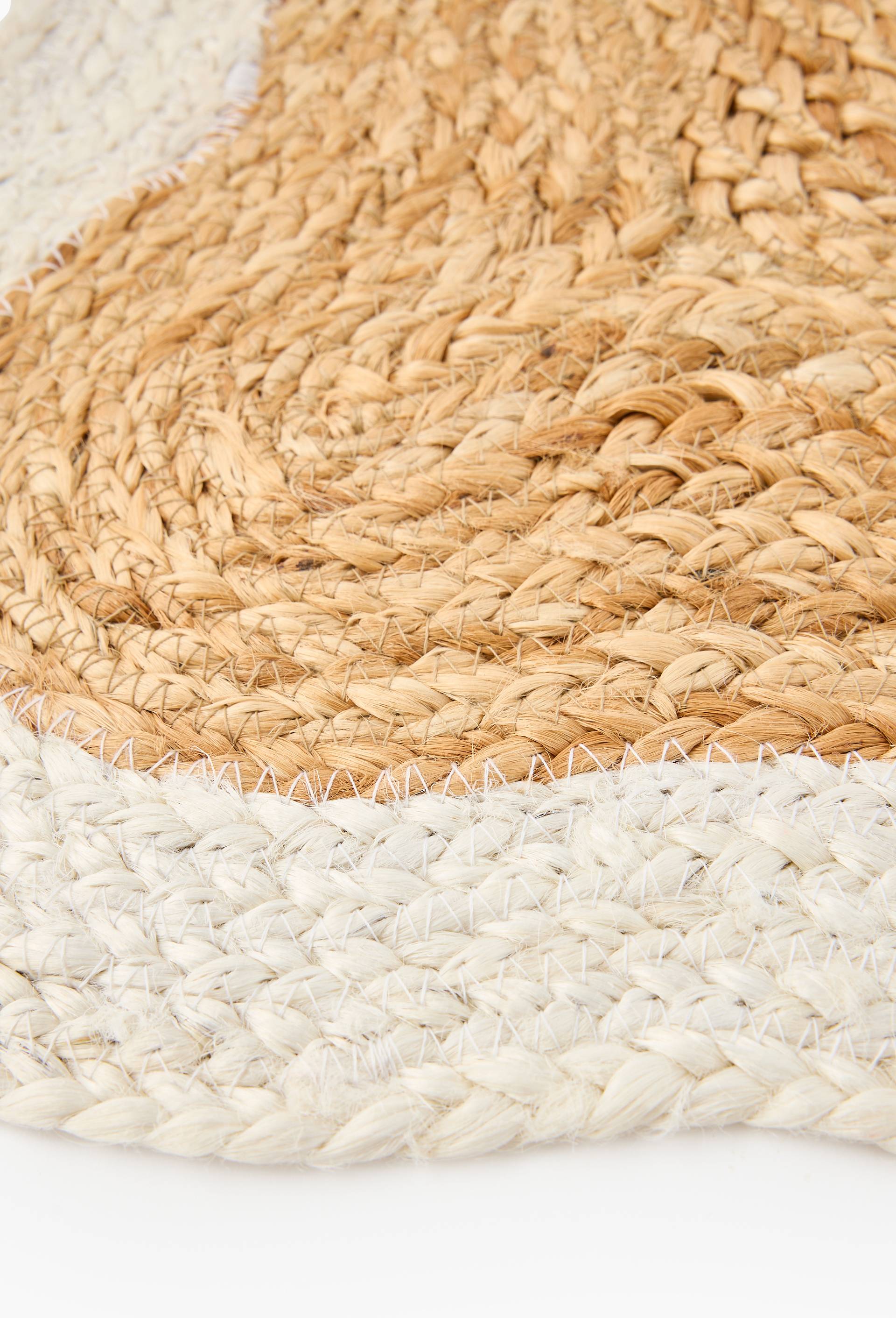 Tapis de gamelle forme d'os, 47x35cm, en jute, Beige clair, large image number 1