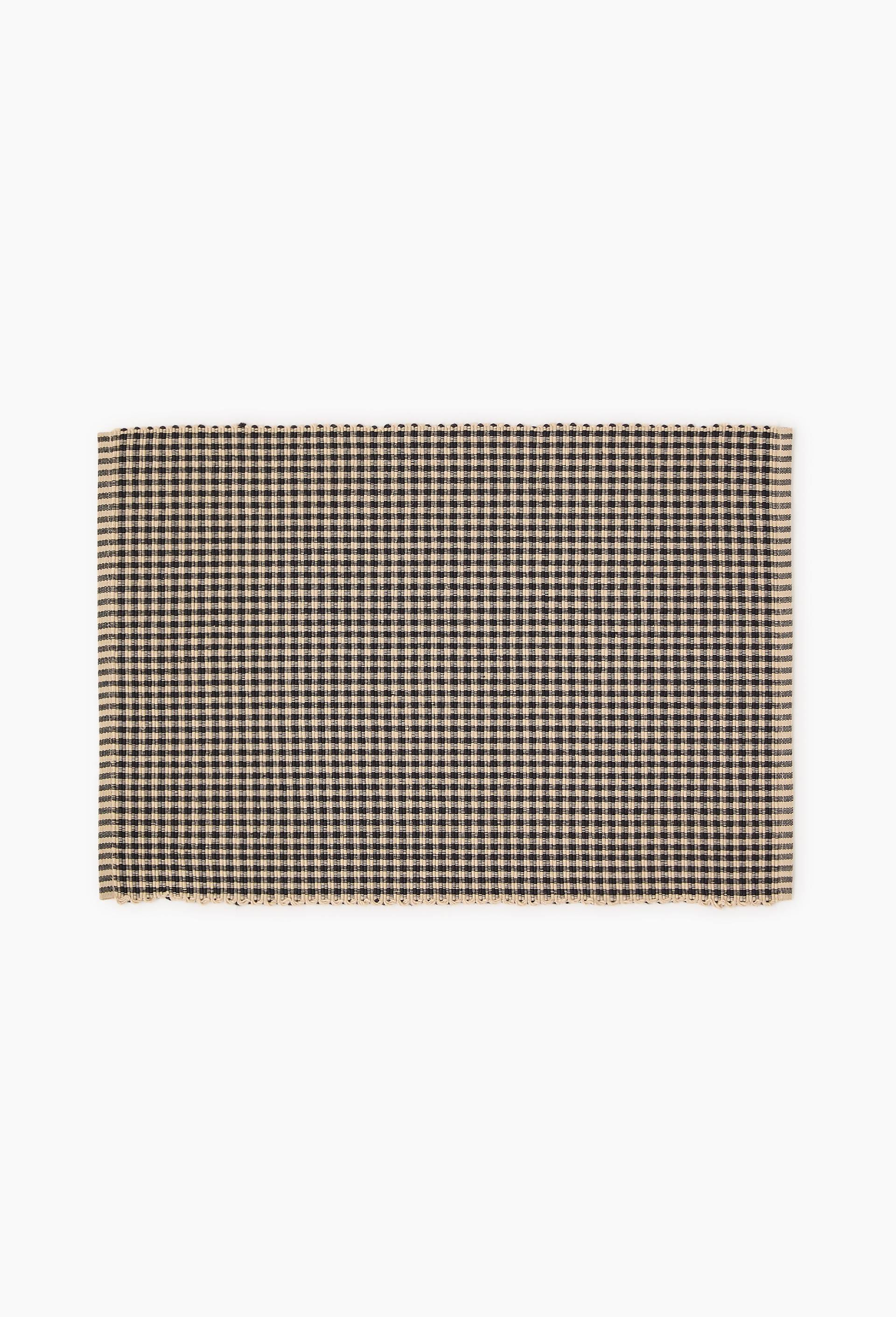 Set de table coton vichy, 48x33, Gris, large image number 0