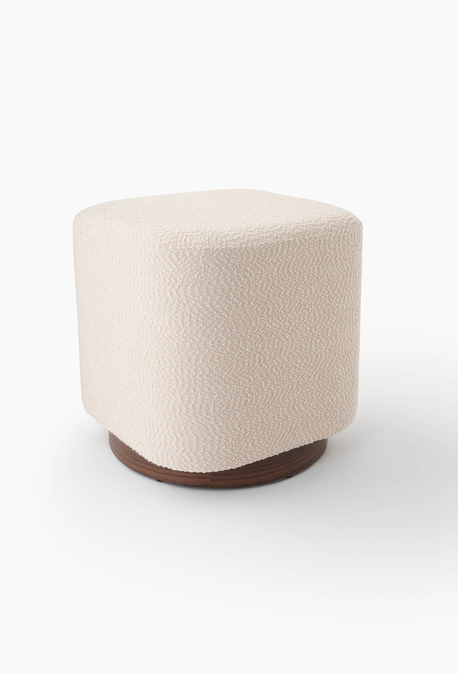 Pouf cube effet gratt&eacute;, 40x40cm, en polyester, Beige, large image number 1