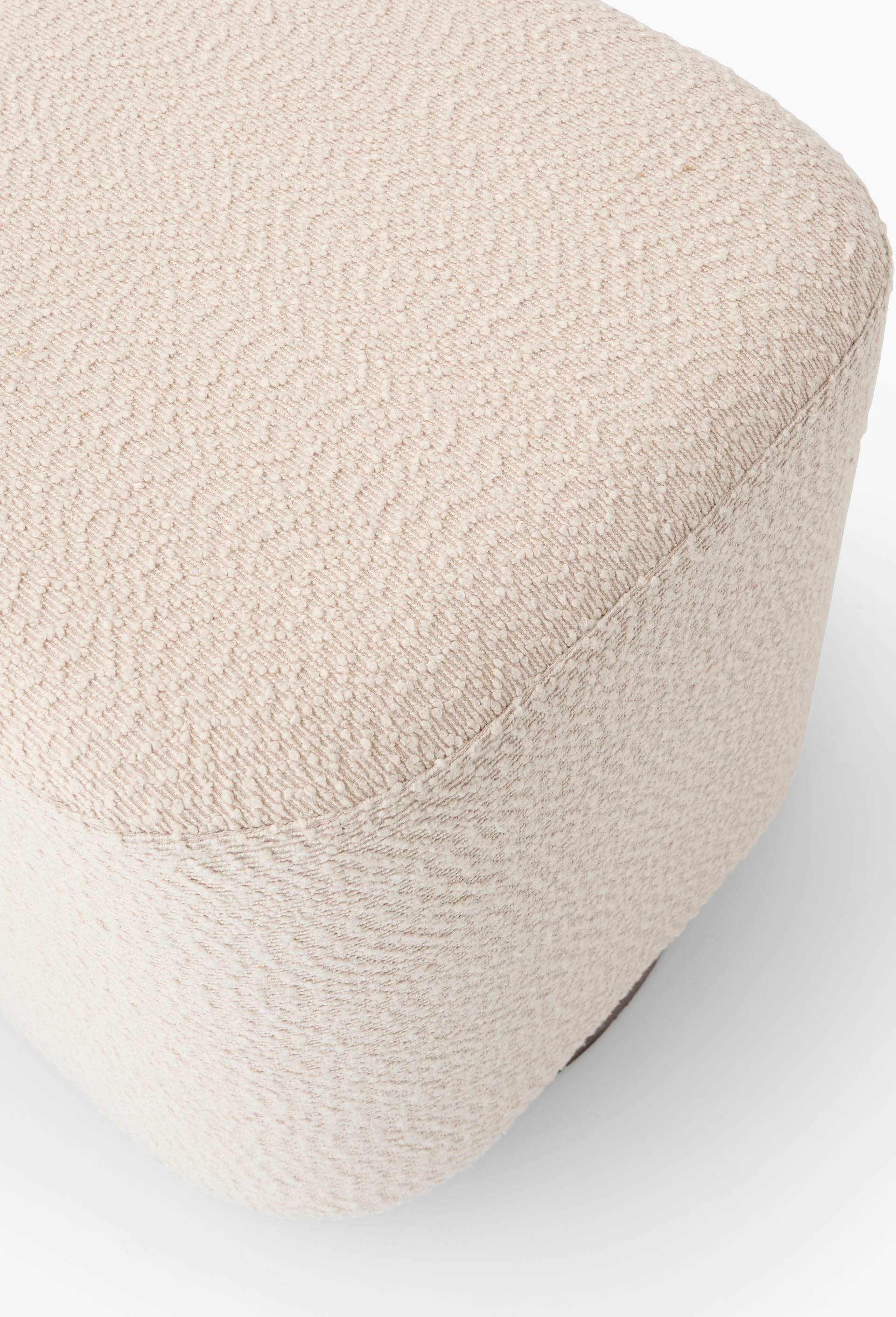 Pouf cube effet gratt&eacute;, 40x40cm, en polyester, Beige, large image number 2