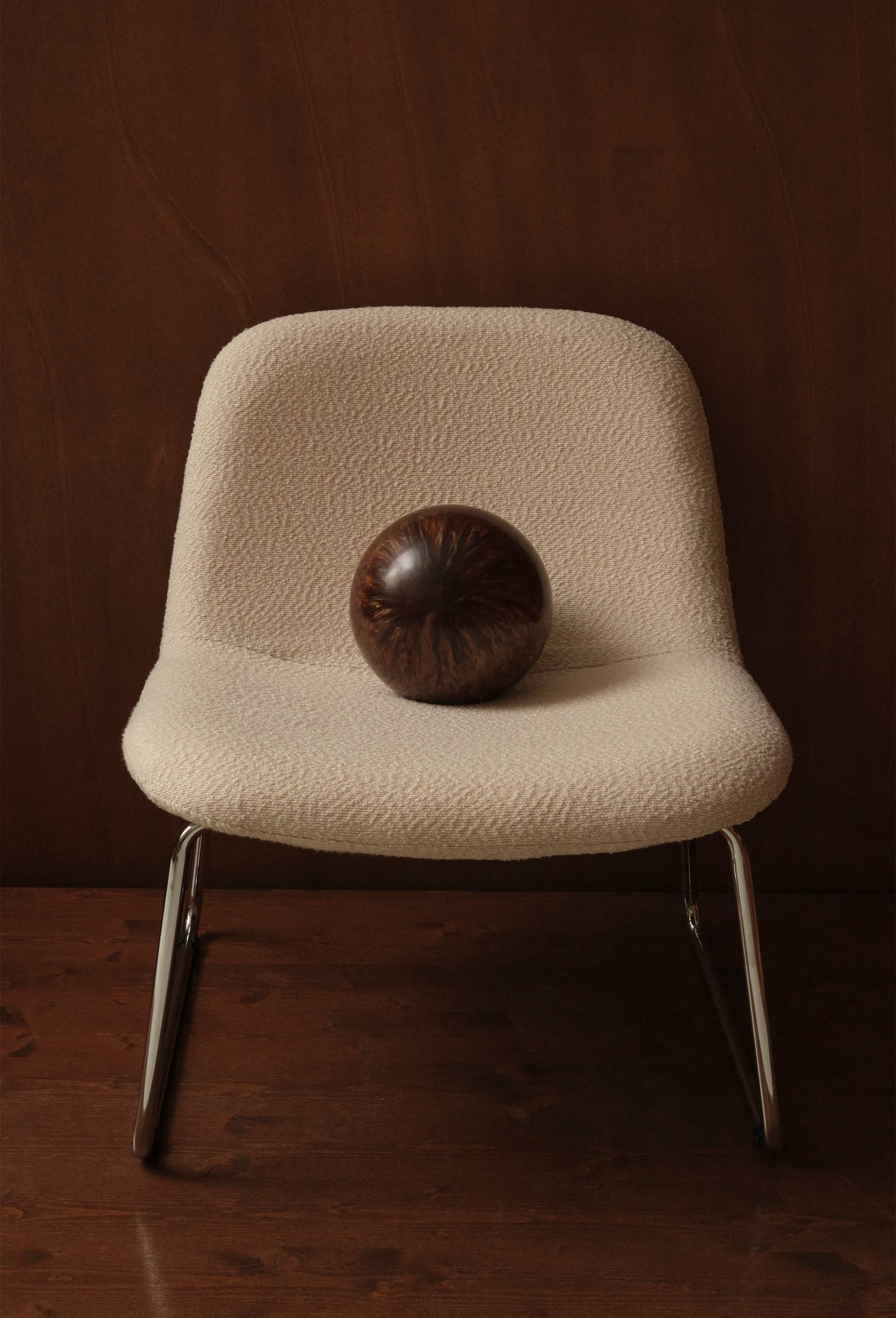 Fauteuil, 65x72cm, en polyester et m&eacute;tal, Beige, large image number 0