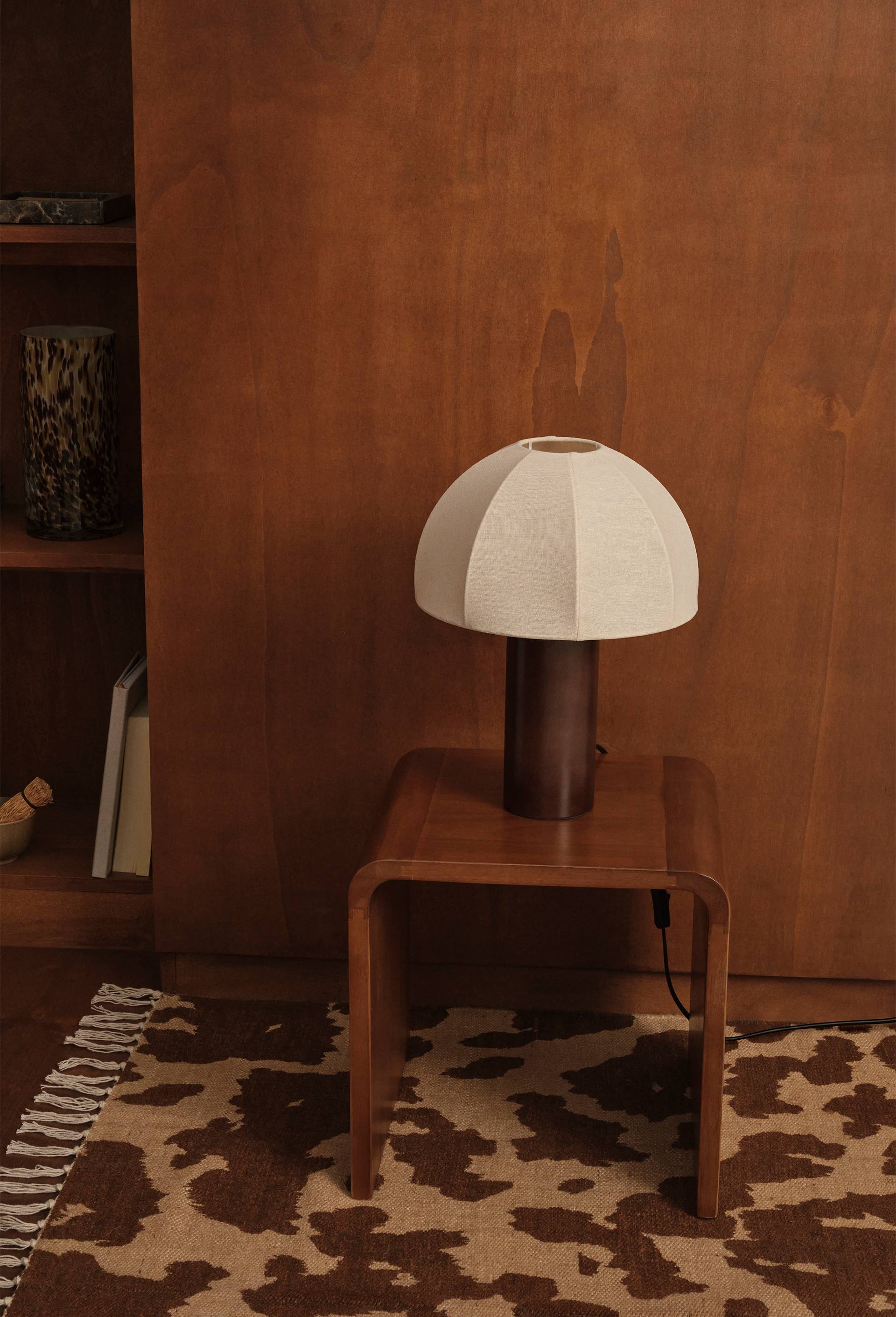 Lampe, 27xH35cm, en bois et tissu, Beige clair, large image number 0.0