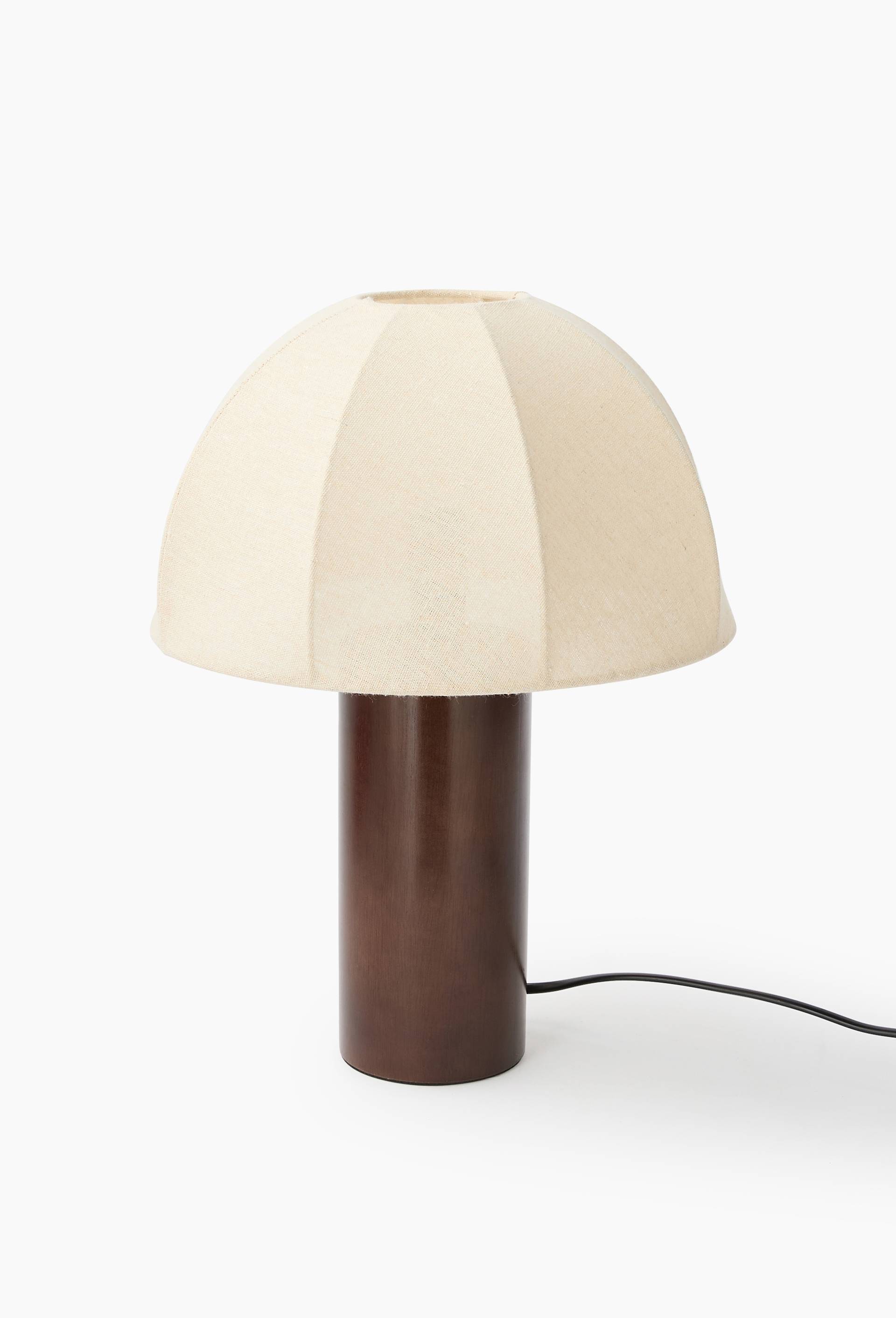 Lampe, 27xH35cm, en bois et tissu, Beige clair, large image number 1