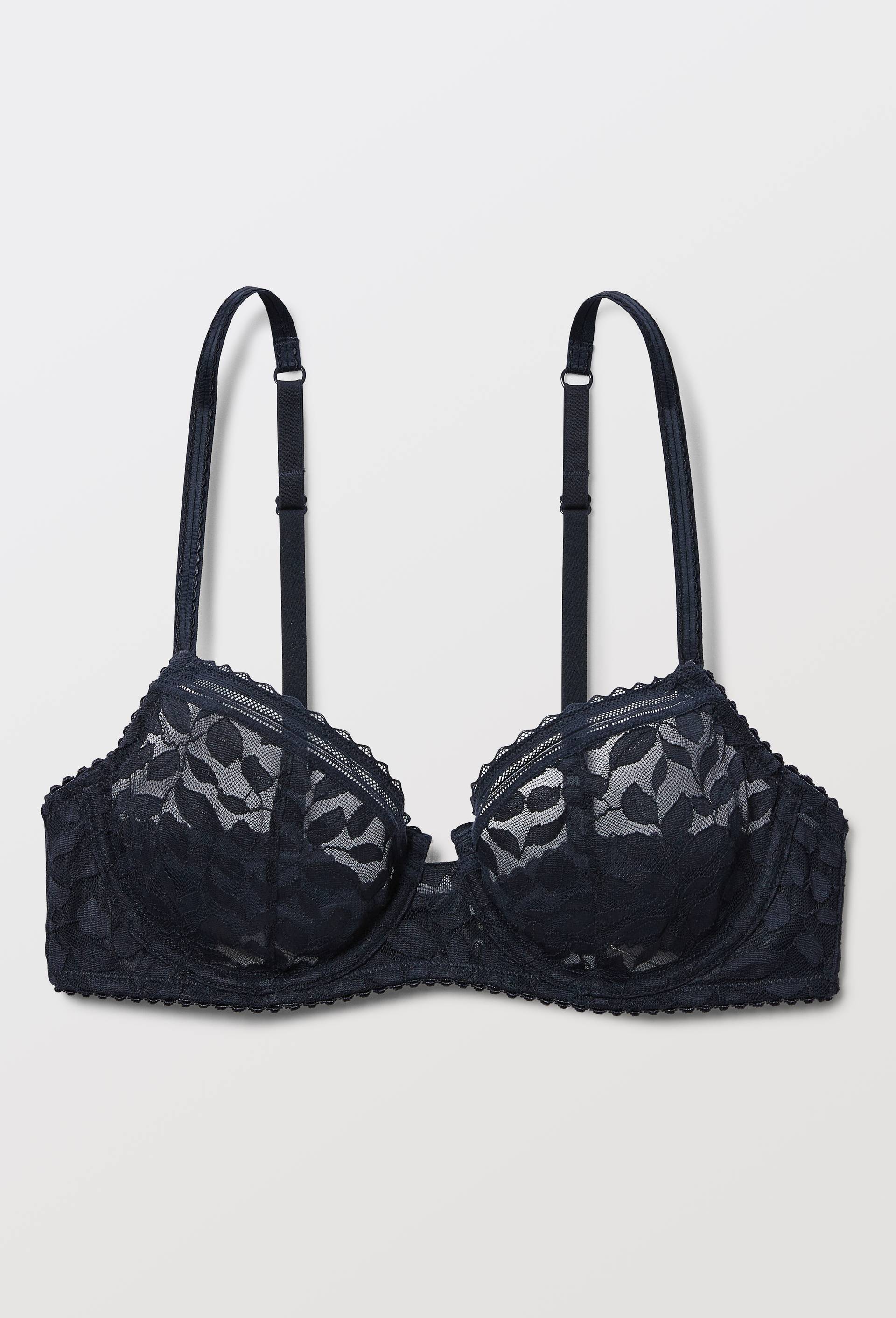 Soutien-gorge corbeille balconnet PAULETTE en dentelle, Bleu fonc&eacute;, large image number 2