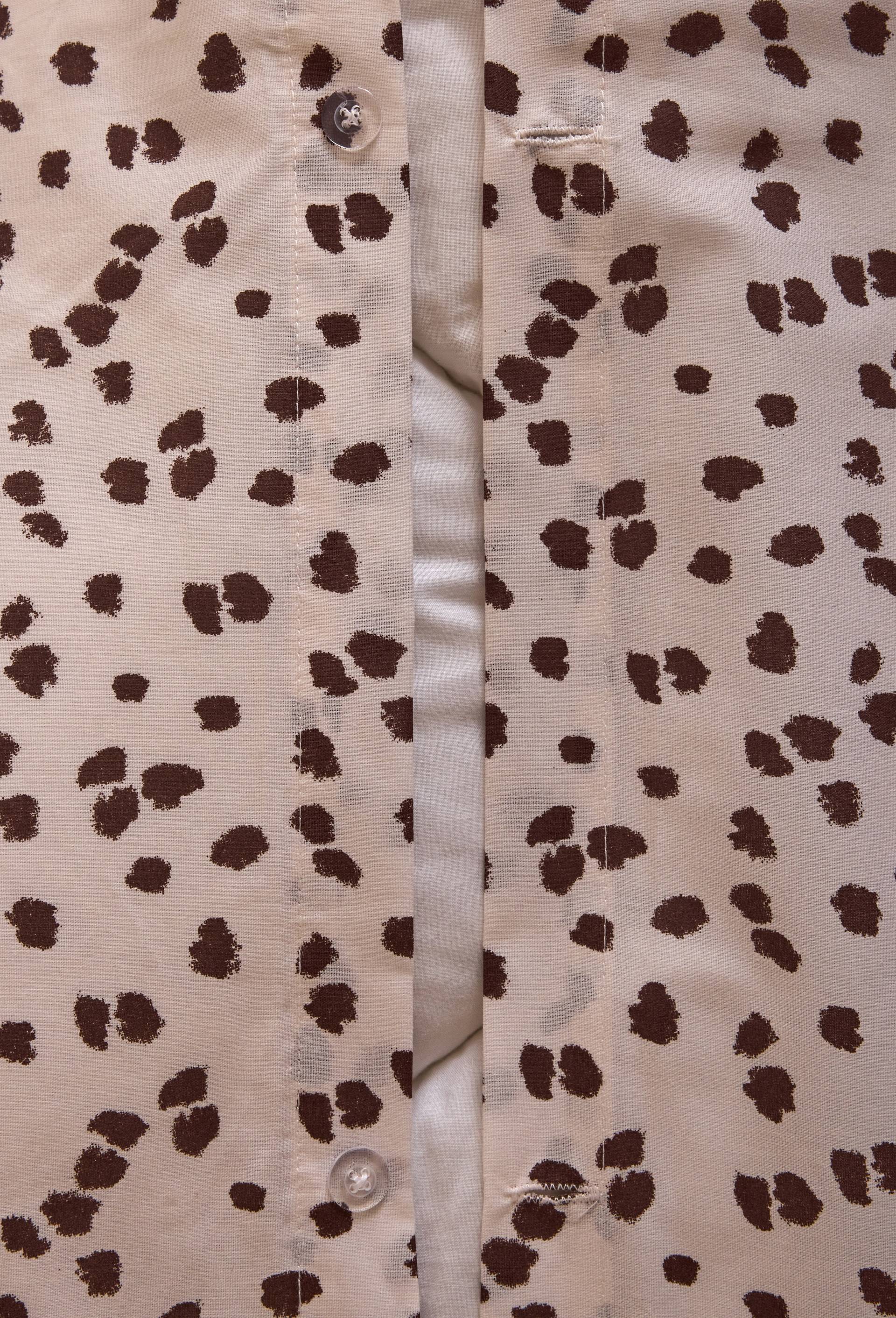 Lot housse de couette et 2 taies carr&eacute;es 63x63 cm imprim&eacute; peau de b&ecirc;te, 100% coton bio GOTS, Brun, large image number 3