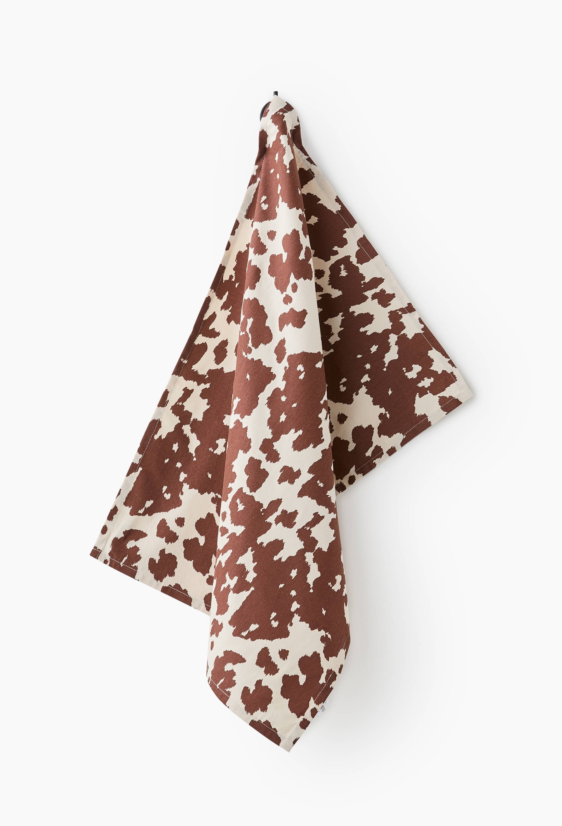 Torchon print peau de vache, 50x70cm, 100% coton, Brun, large image number 0.0