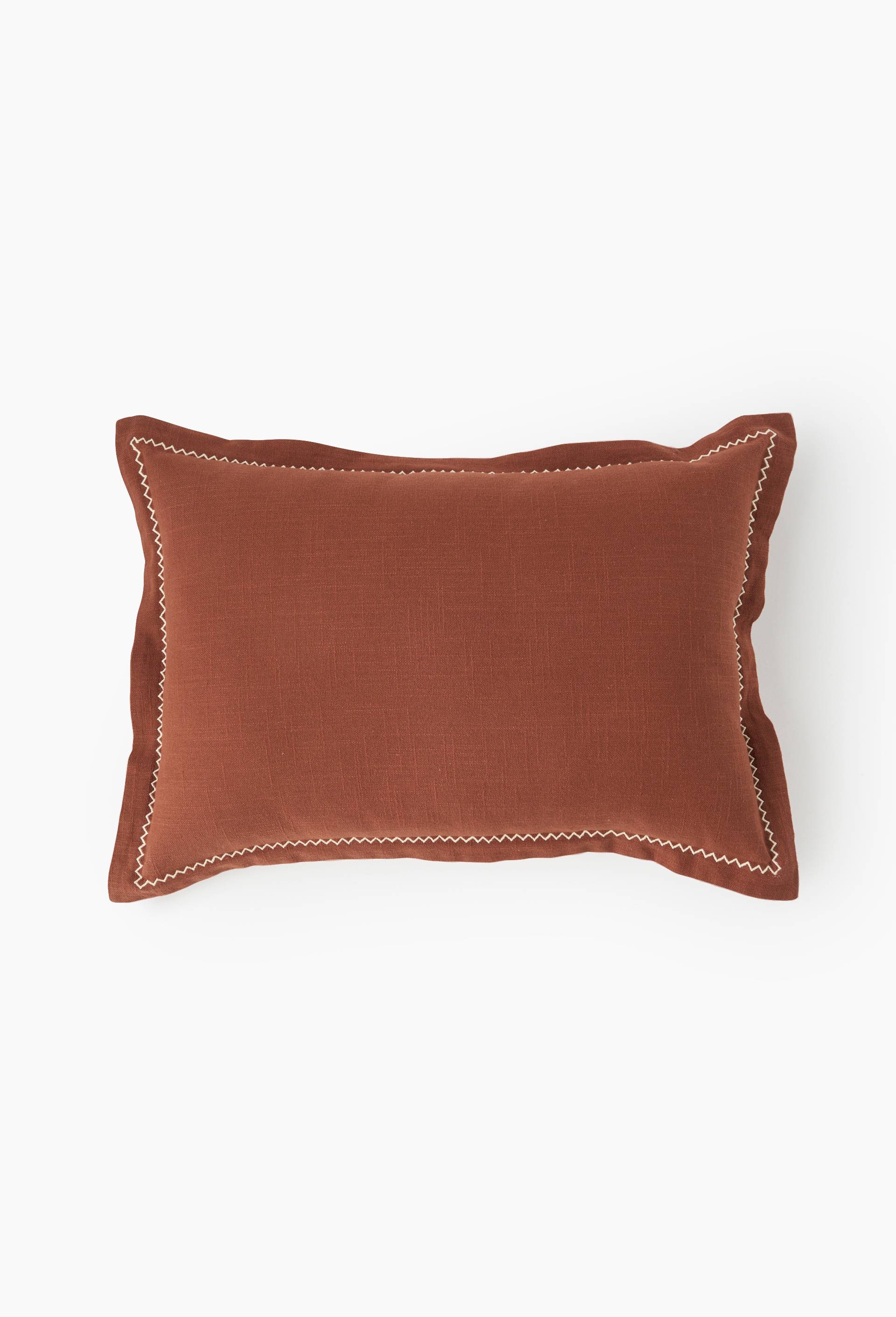 Coussin marron point de croix, 40x60 cm, 100% coton, Brun fonc&eacute;, large image number 0.0