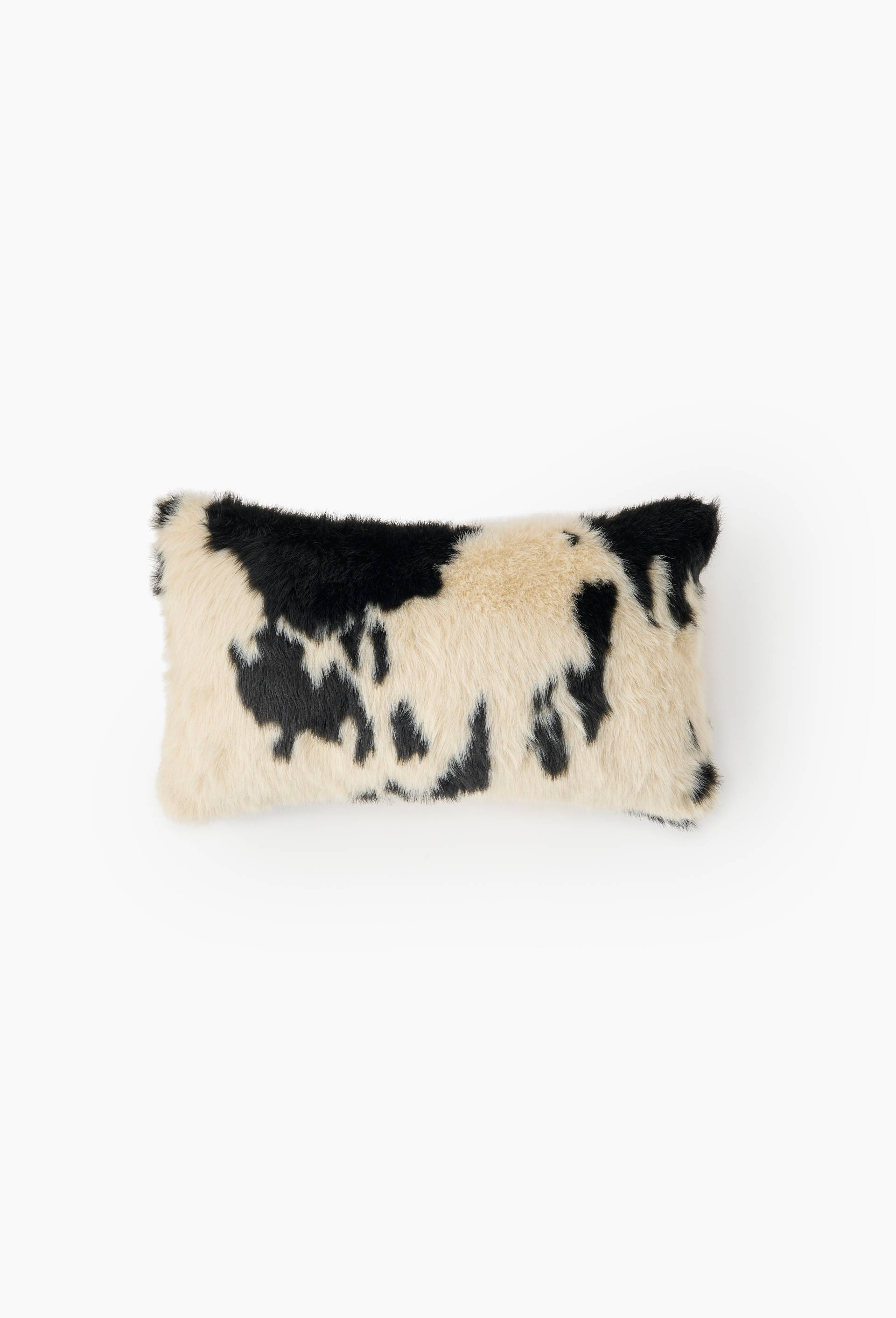 Coussin fausse peau de vache, 30x50 cm, Ecru, large image number 1