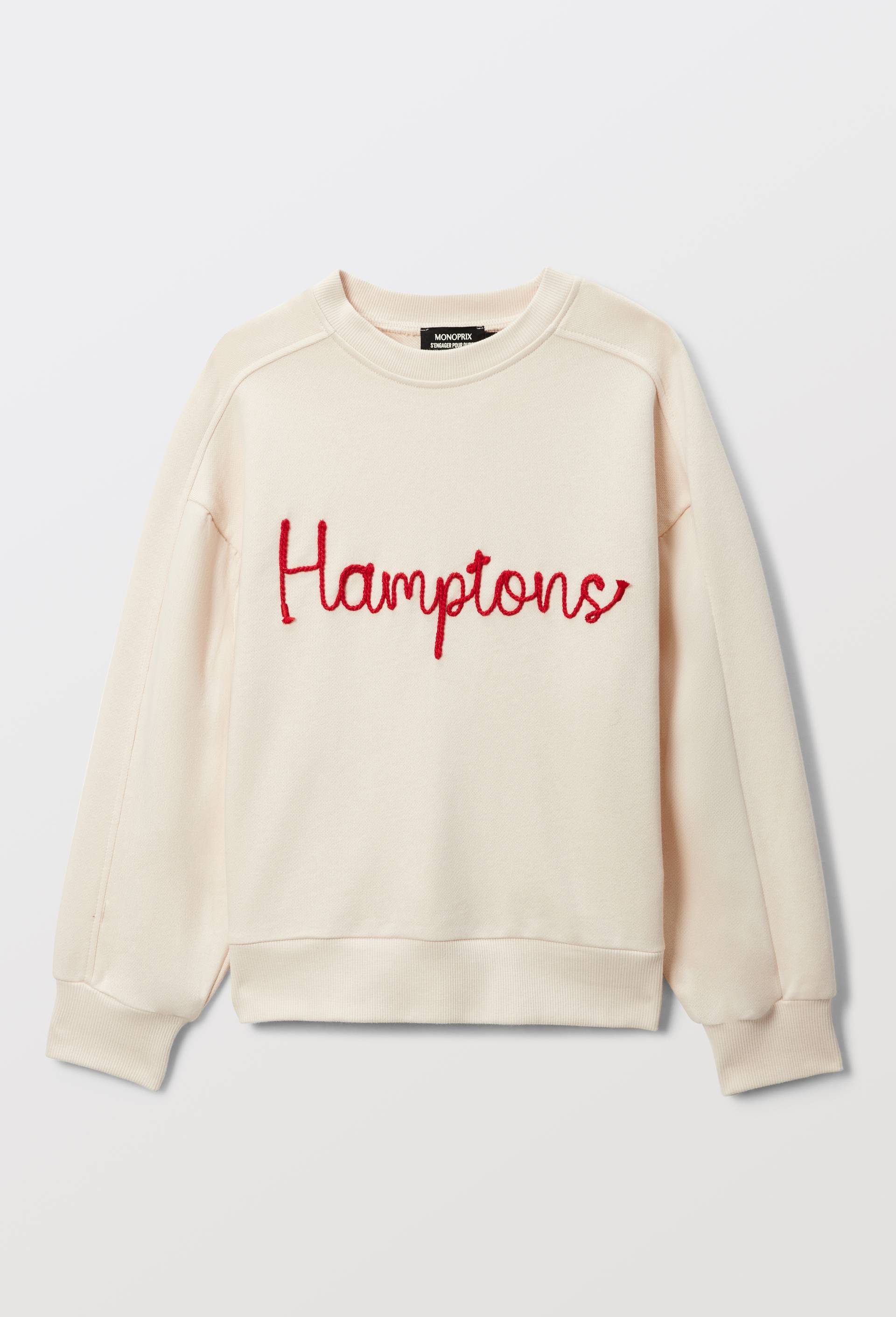 Sweat brod&eacute; Hamptons, Beige clair, large image number 2.0