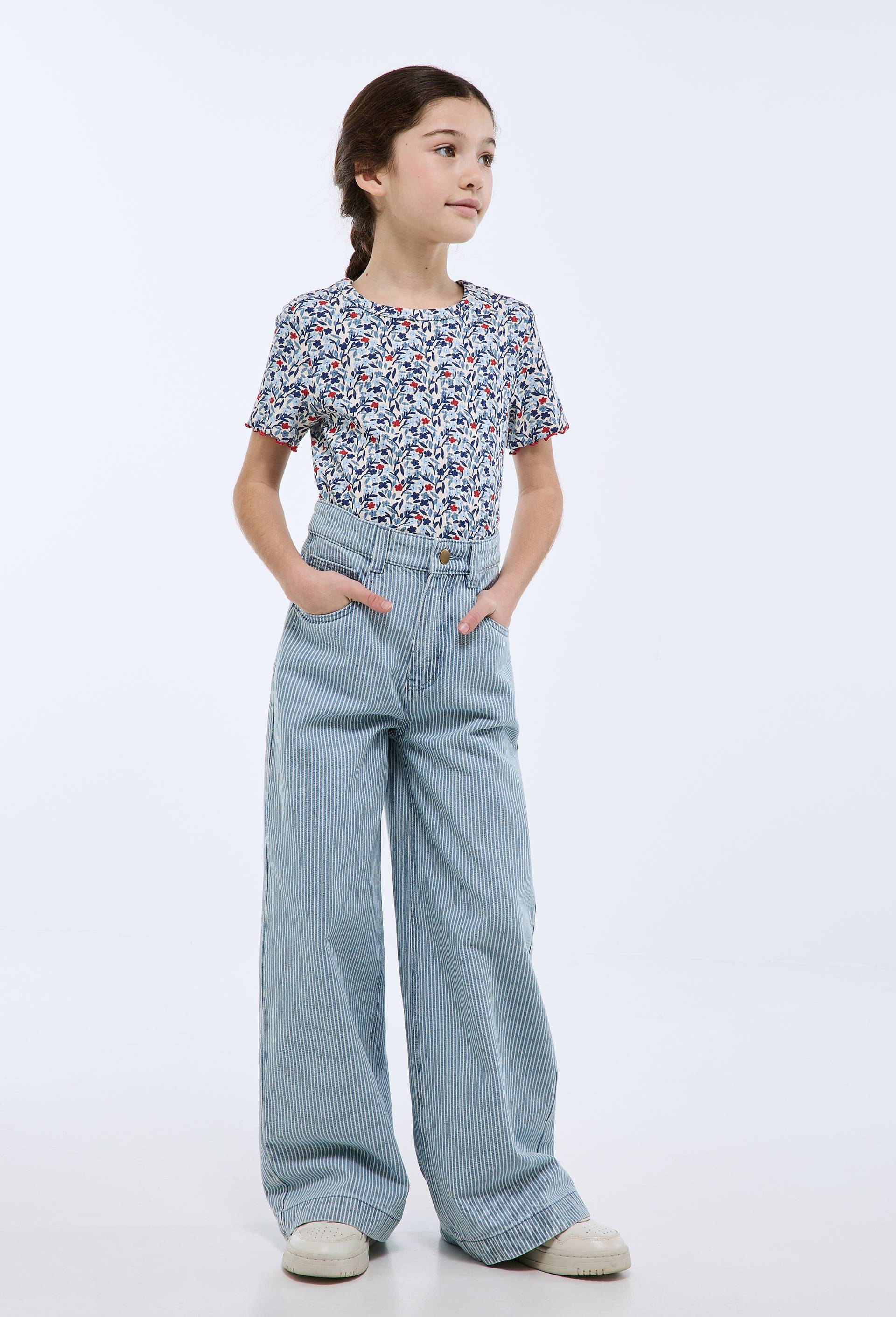 Jean large ray&eacute;, Bleu, large image number 0.0