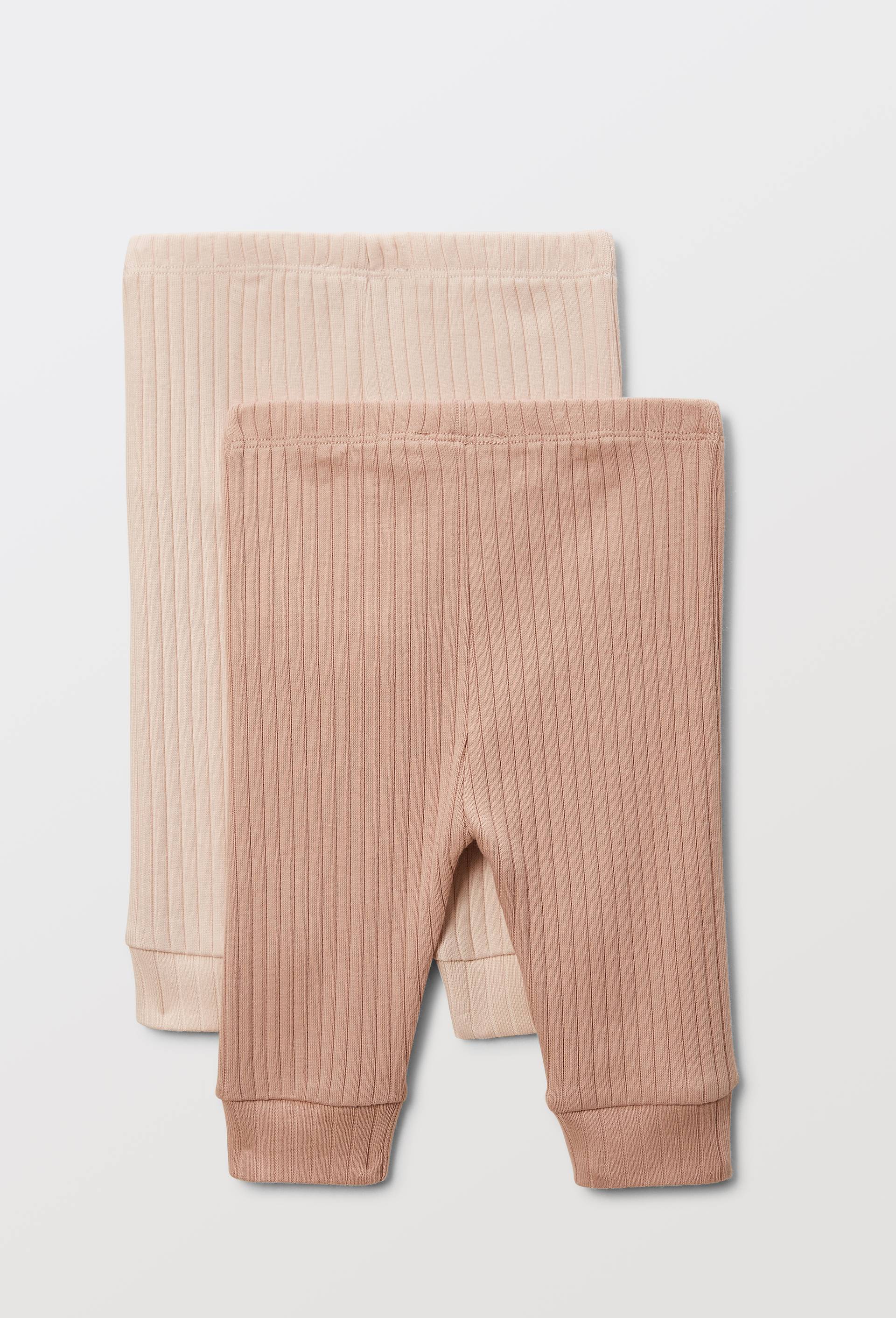 Lot de 2 leggings unis en coton BIO GOTS, Rose clair, large image number 1