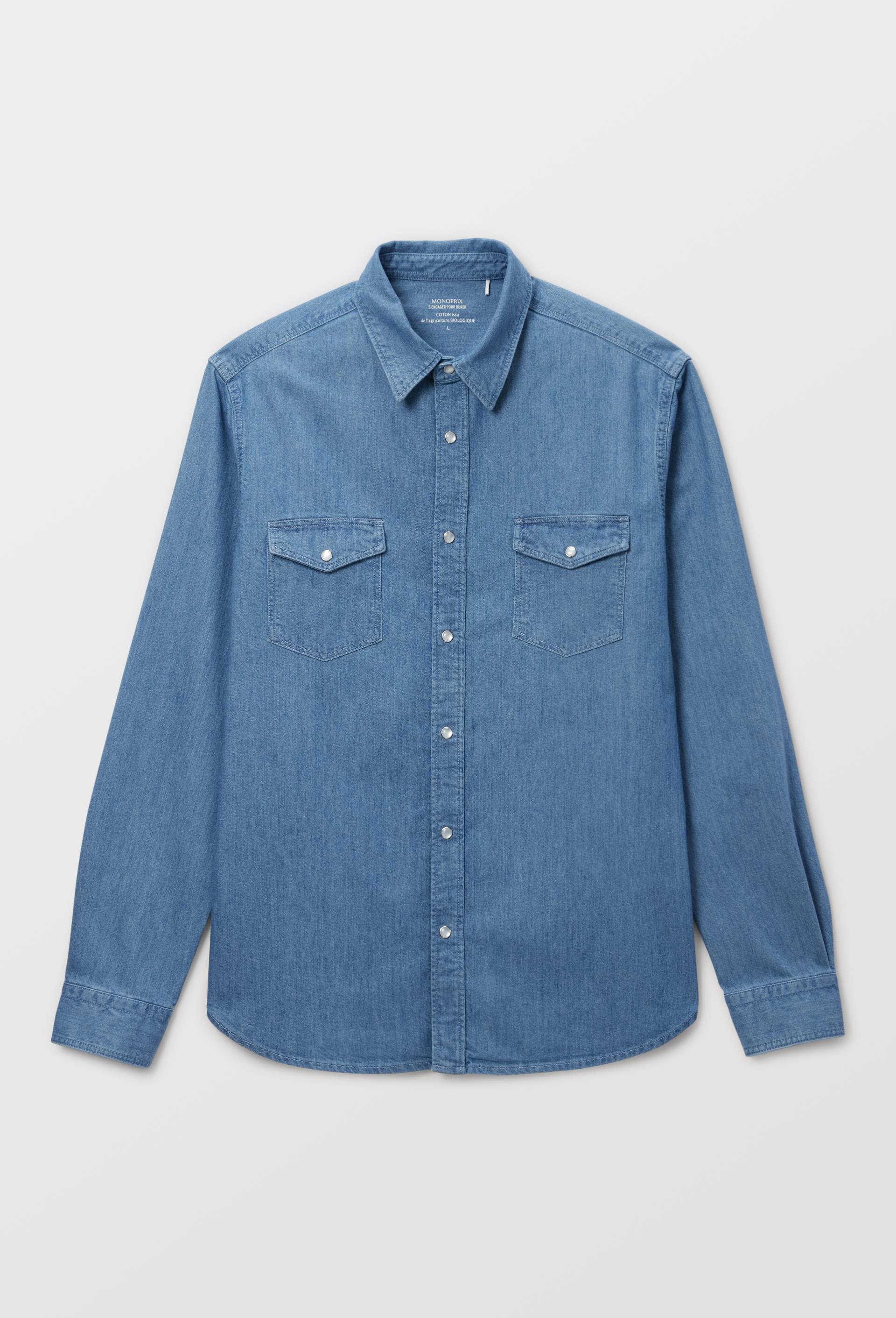 Chemise en jean en coton BIO GOTS, Bleu clair, large image number 2