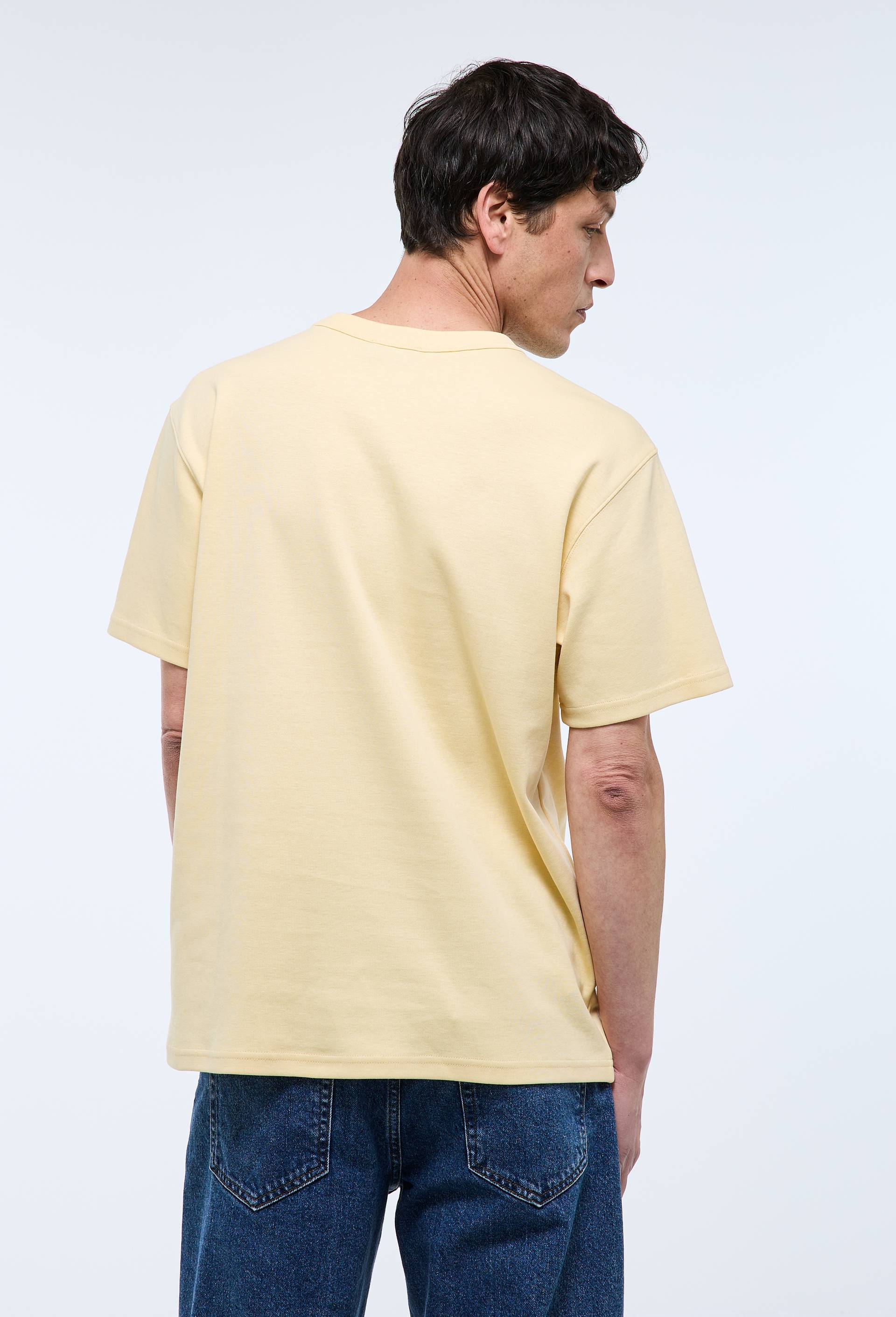 T-shirt manches courtes interlock en coton BIO GOTS, Jaune clair, large image number 1.0