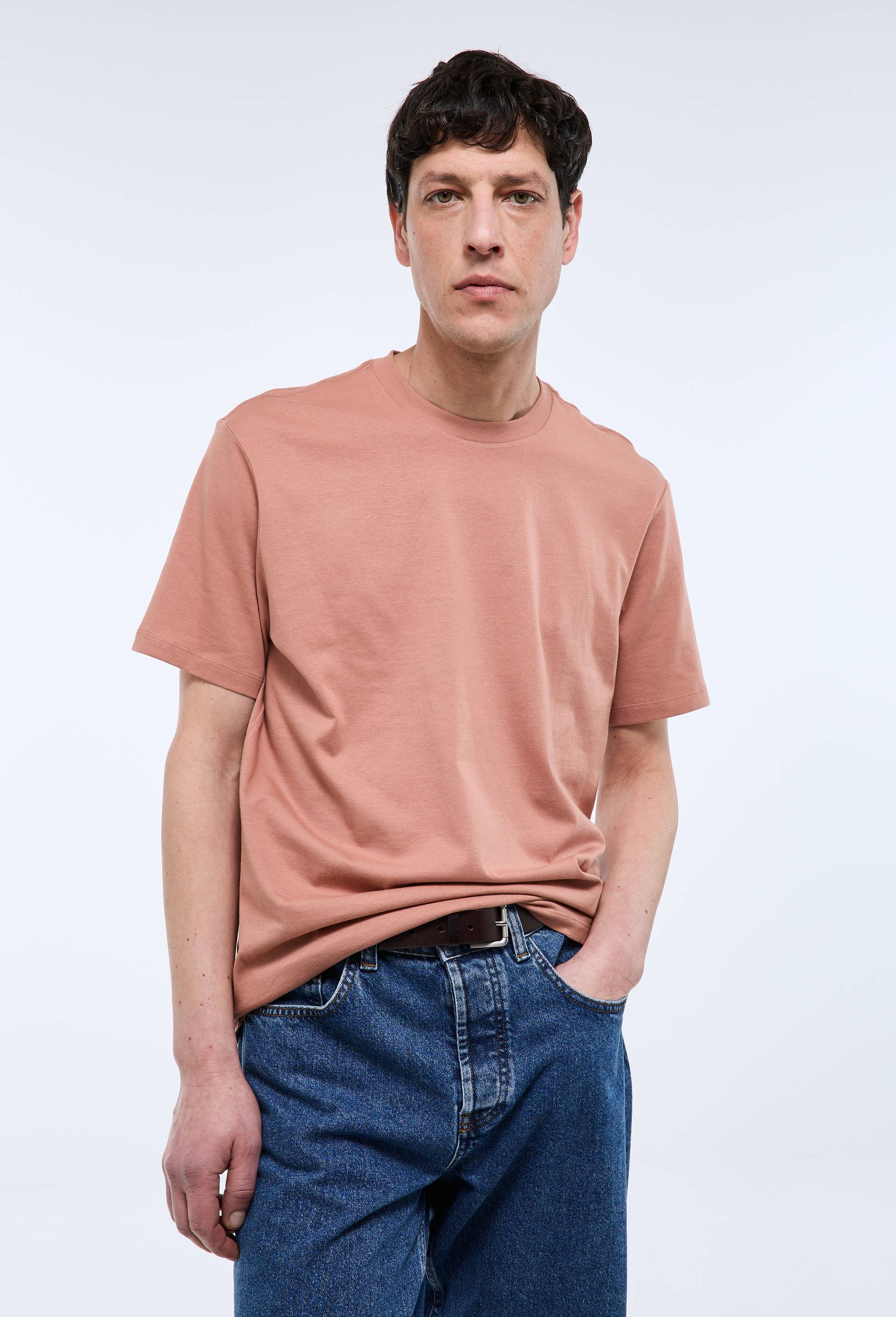 T-shirt manches courtes col rond en coton BIO GOTS, Brun clair, large image number 0