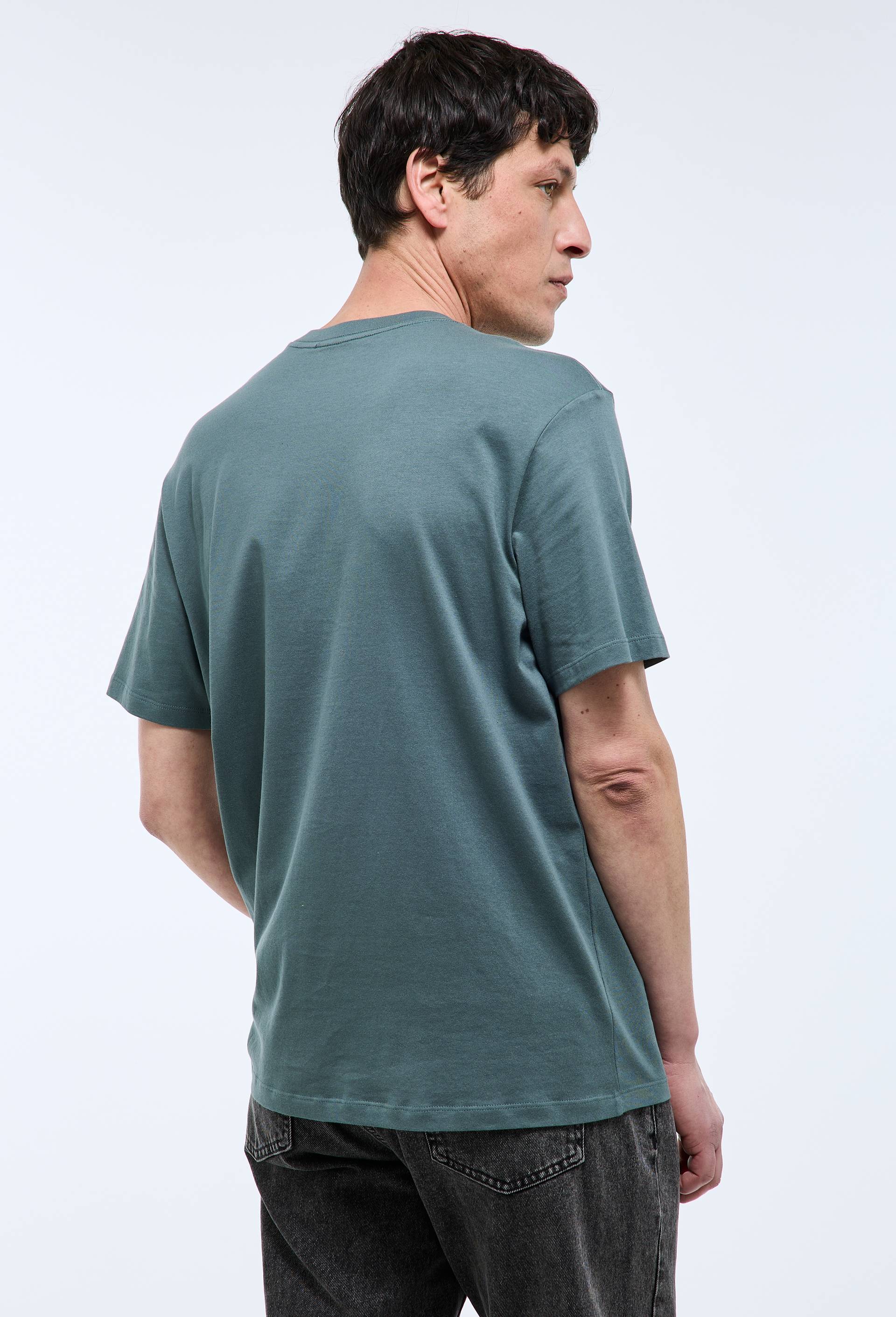 T-shirt manches courtes col rond en coton BIO GOTS, Vert fonc&eacute;, large image number 1