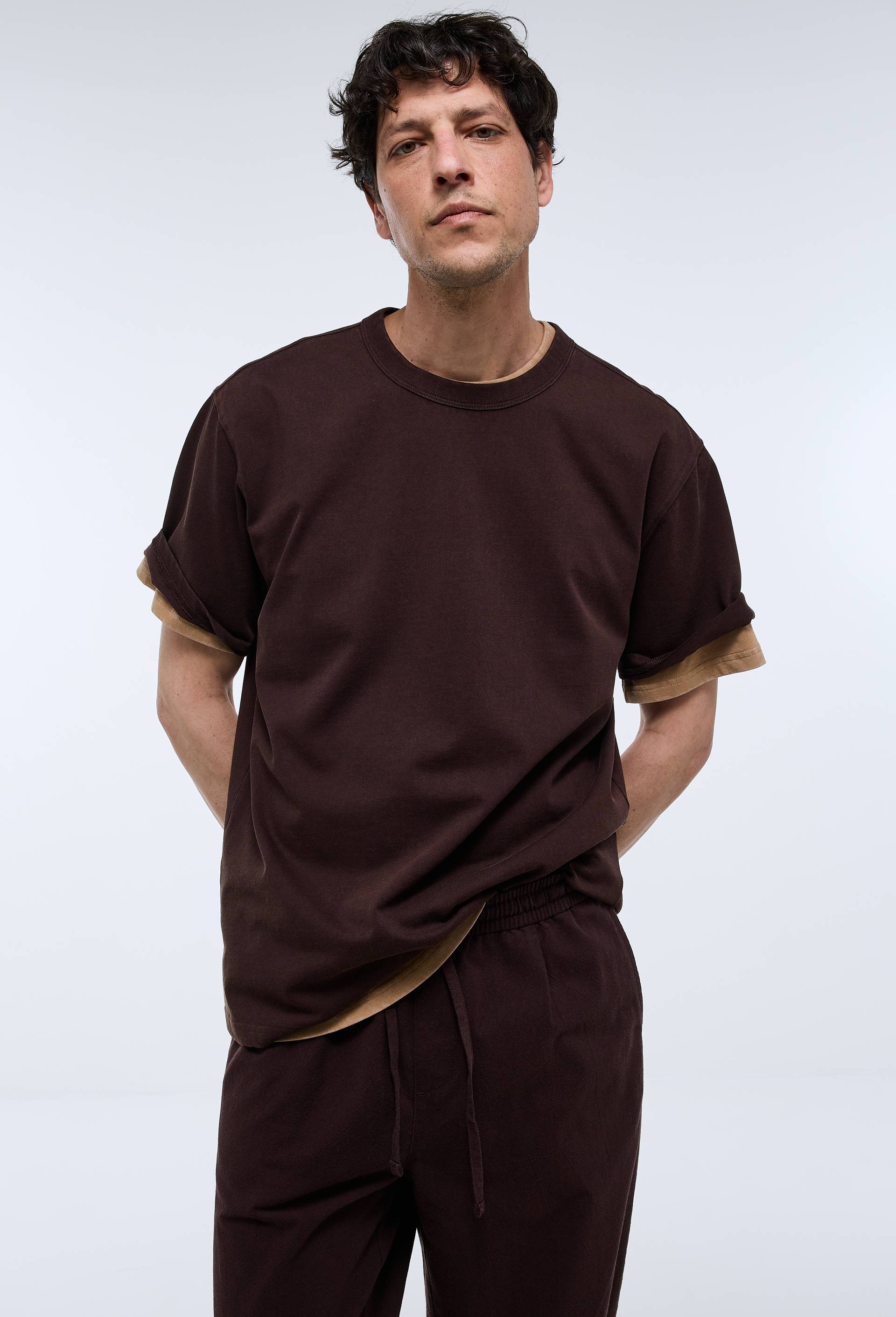 T-shirt manches courtes en coton BIO GOTS, Brun fonc&eacute;, large image number 0