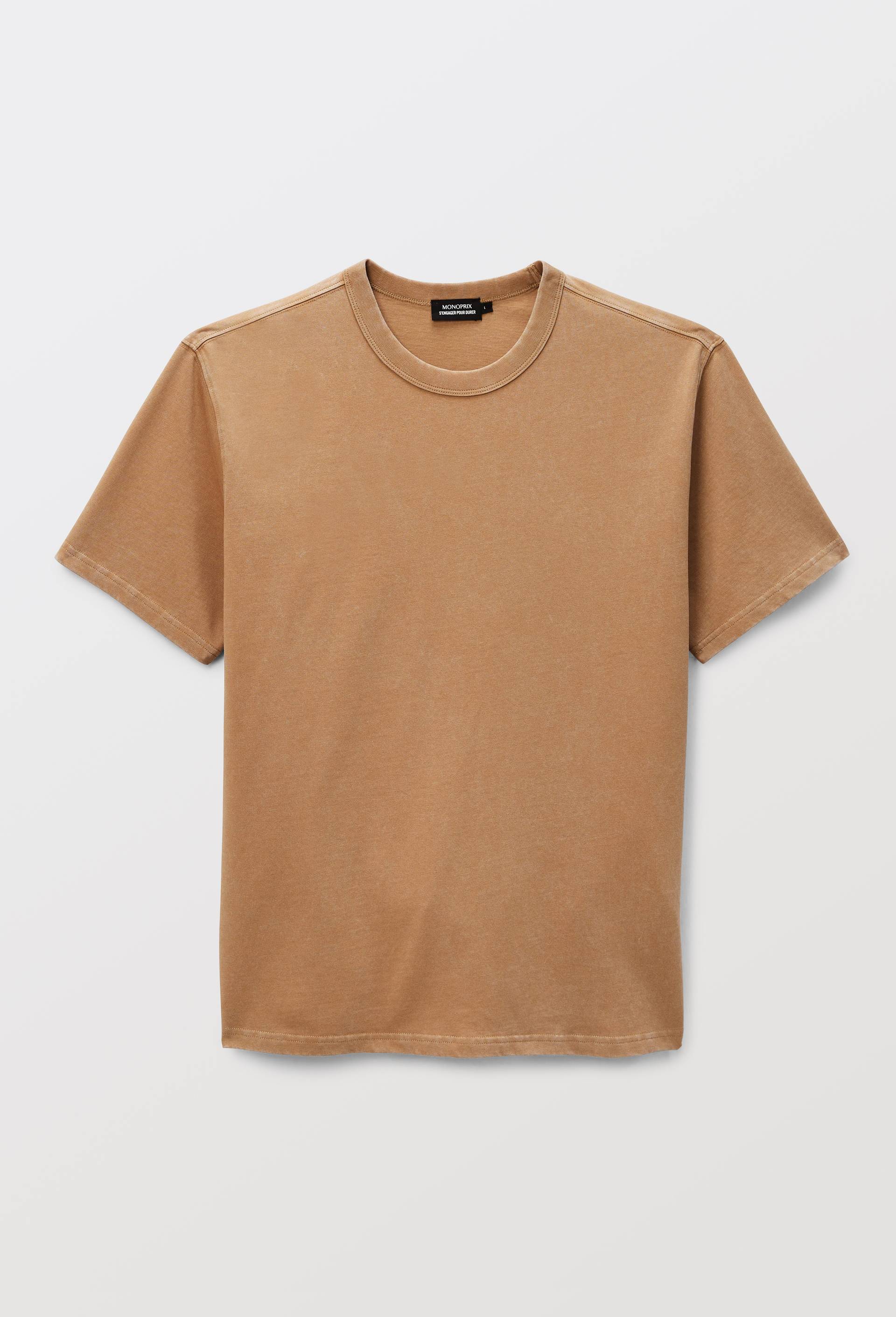 T-shirt manches courtes en coton BIO GOTS, Beige, large image number 2