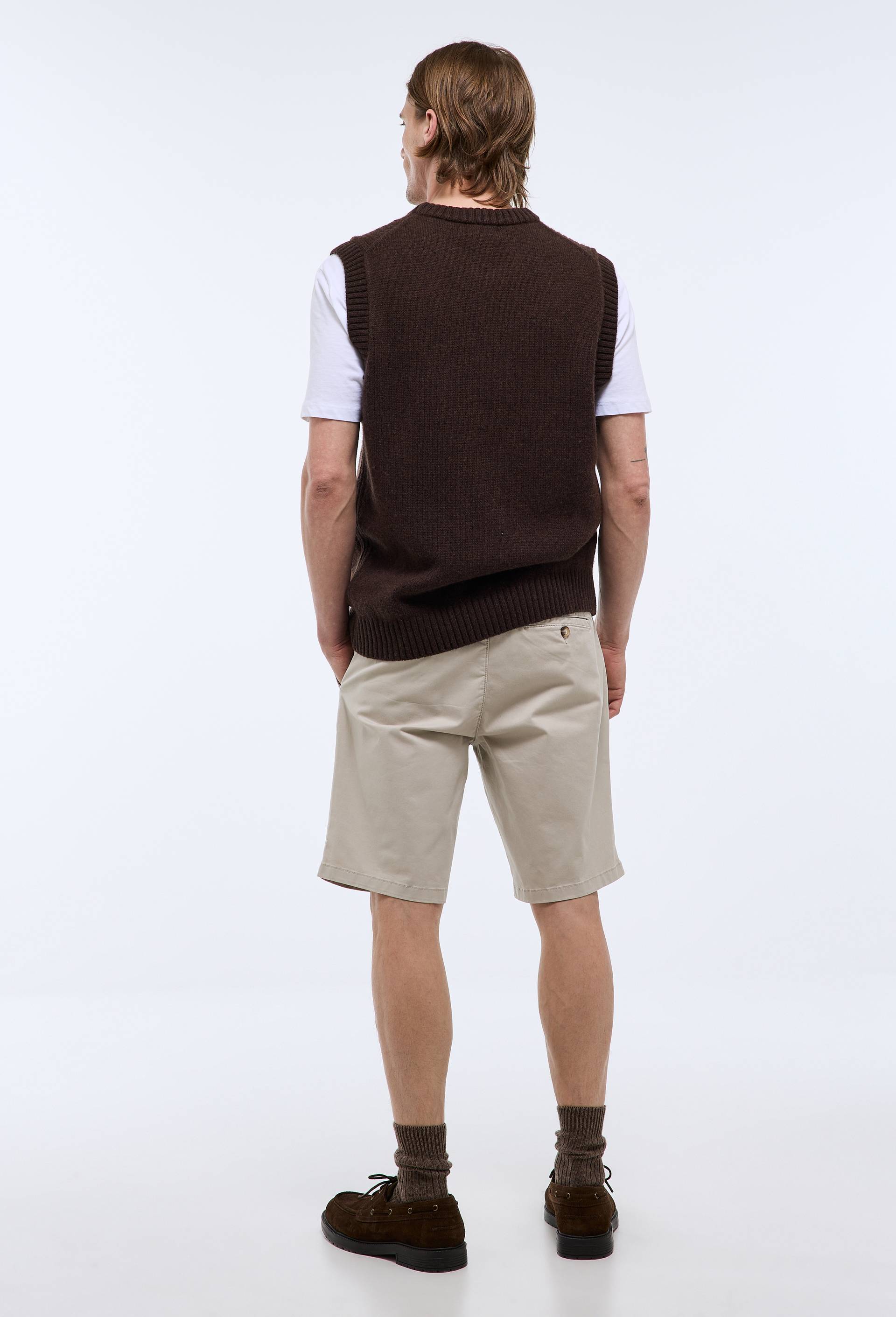Bermuda straight en coton GOTS, Beige clair, large image number 2