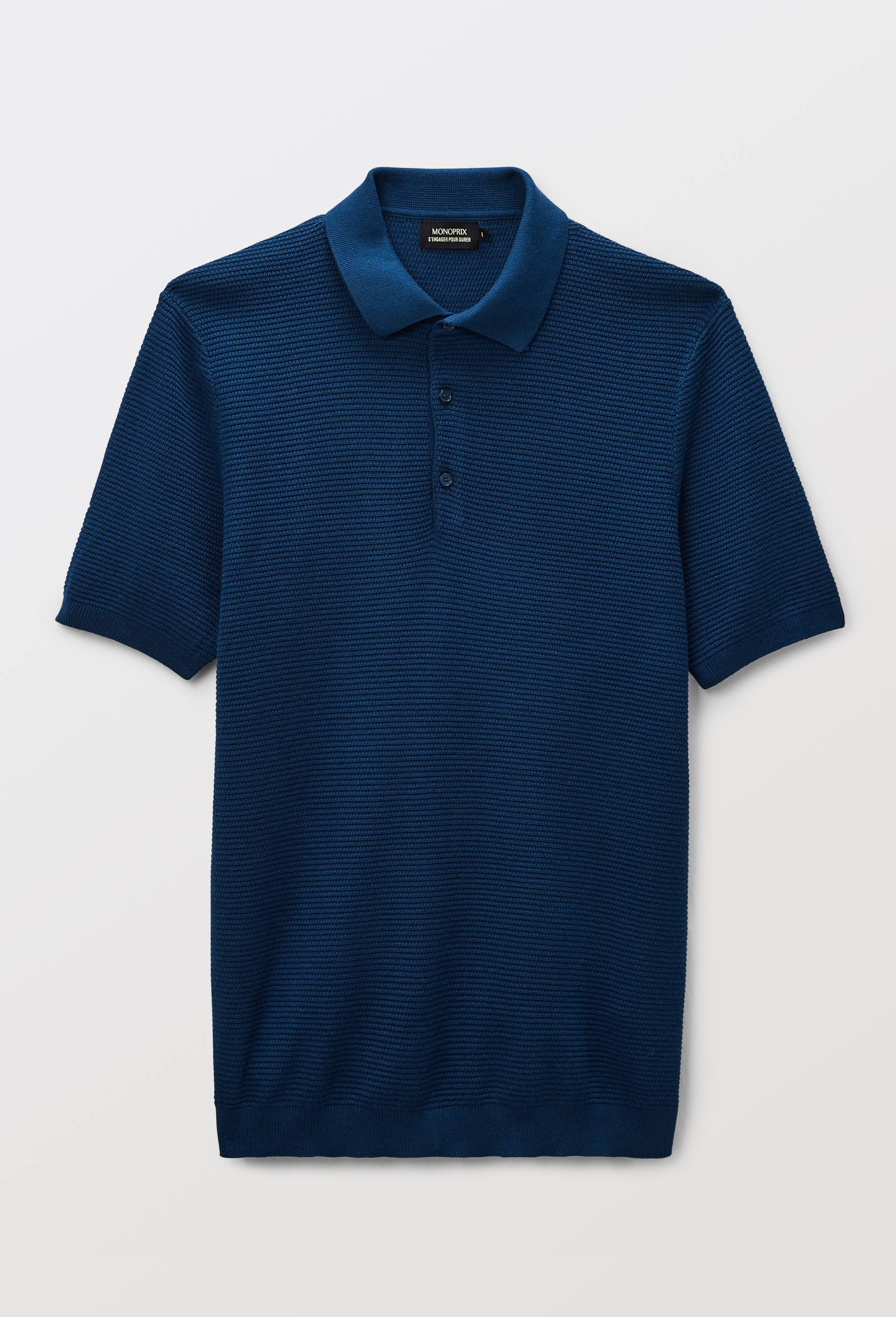 Polo en maille de coton, Bleu fonc&eacute;, large image number 2