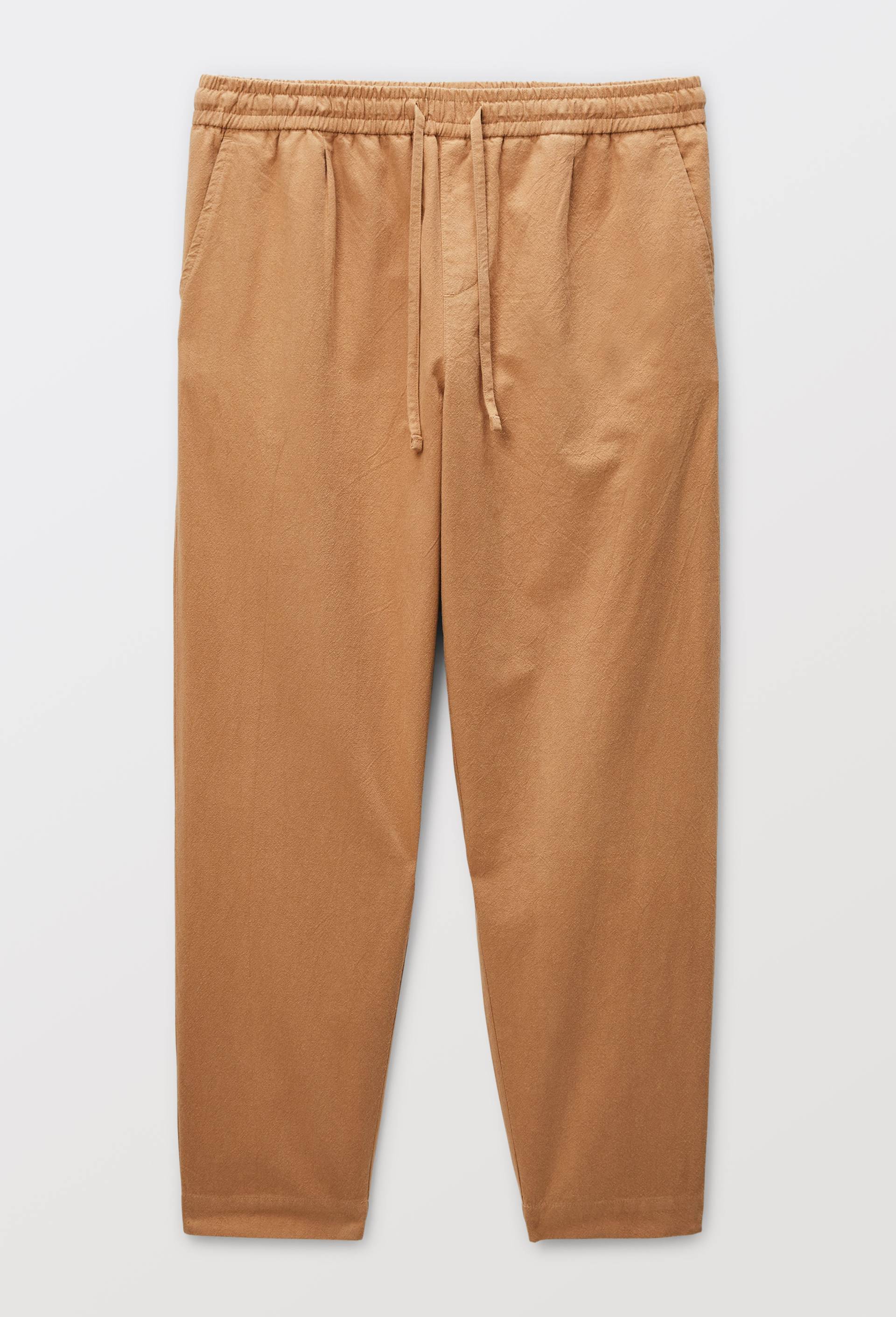 Pantalon &agrave; plis taille &eacute;lastiqu&eacute;e en coton BIO GOTS, Beige, large image number 3.0