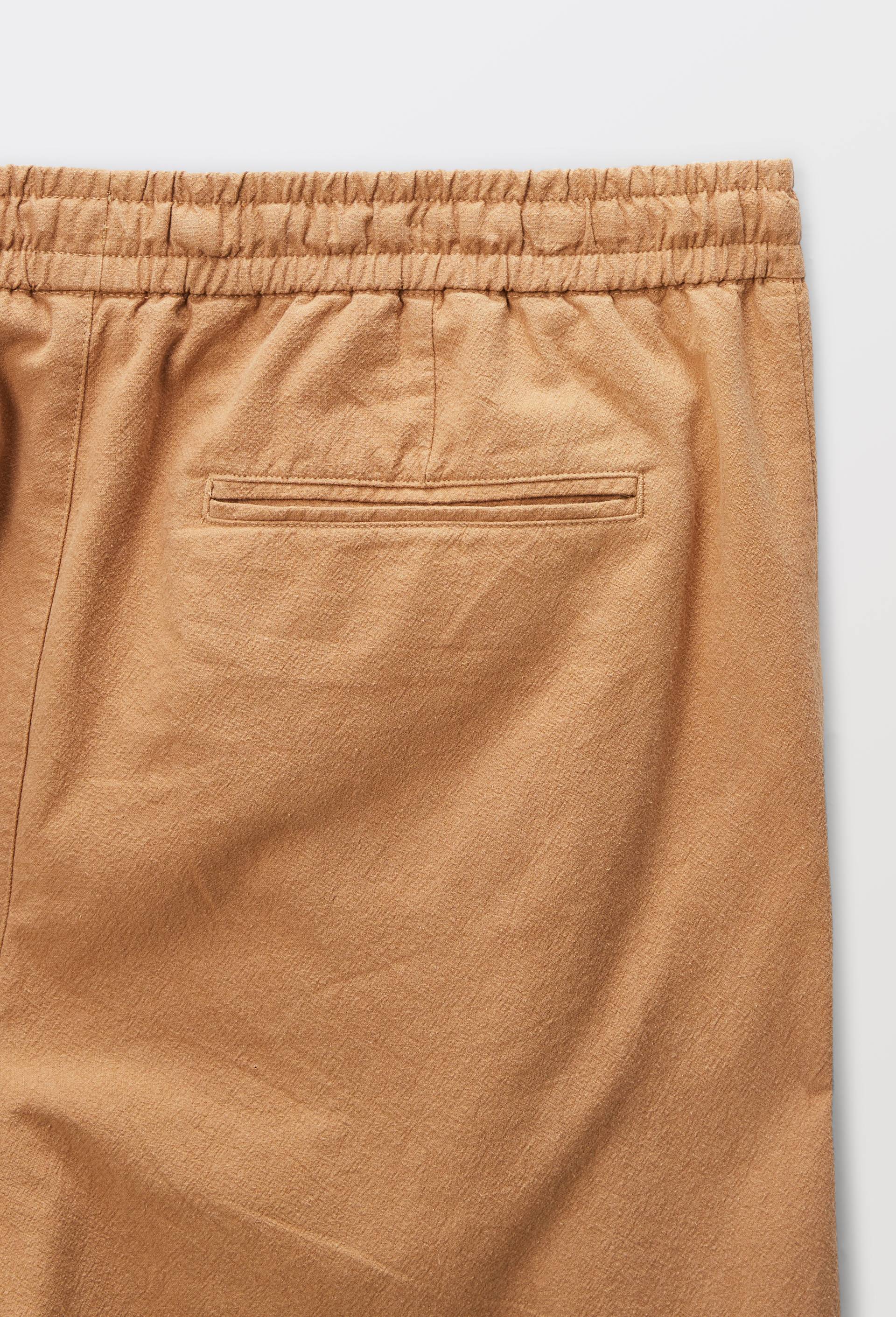 Pantalon &agrave; plis taille &eacute;lastiqu&eacute;e en coton BIO GOTS, Beige, large image number 5.0