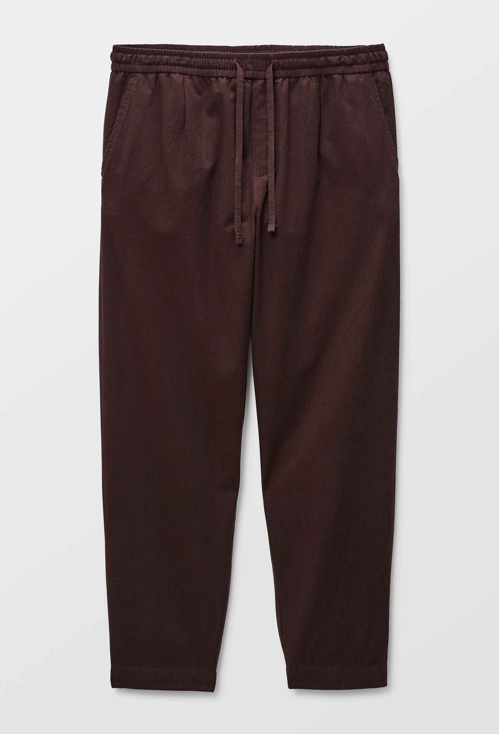 Pantalon &agrave; plis taille &eacute;lastiqu&eacute;e en coton BIO GOTS, Brun fonc&eacute;, large image number 2.0