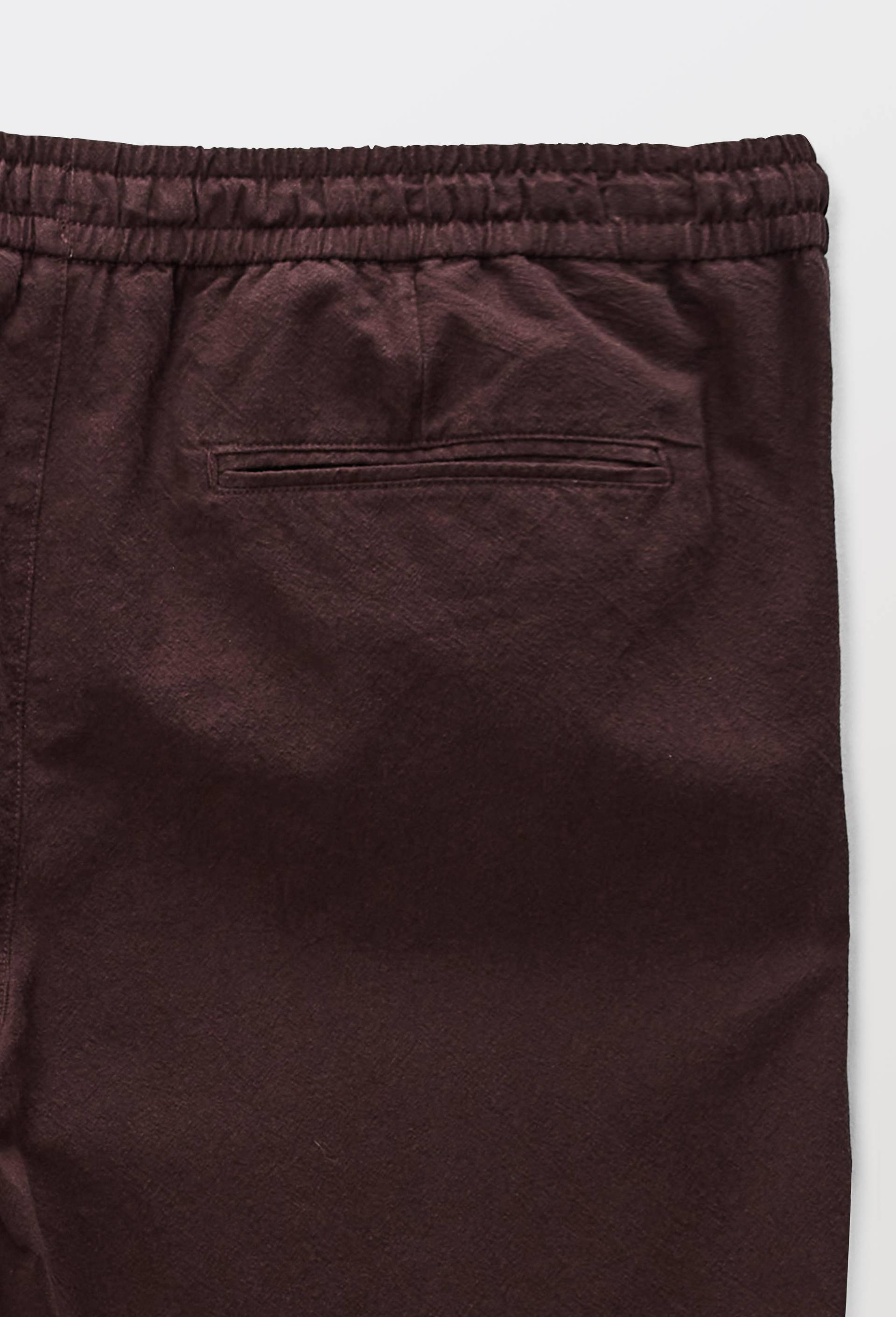 Pantalon &agrave; plis taille &eacute;lastiqu&eacute;e en coton BIO GOTS, Brun fonc&eacute;, large image number 4.0
