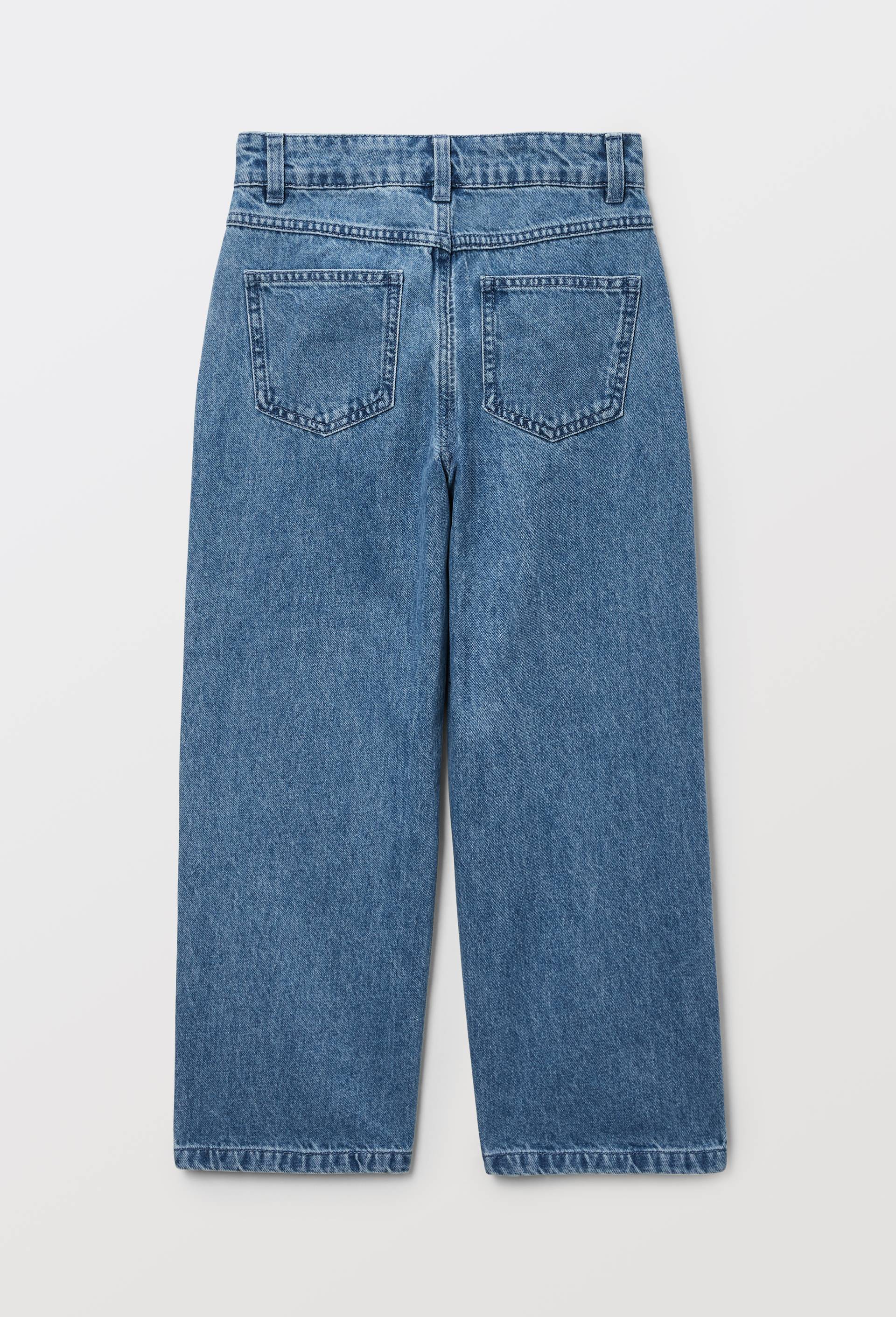 Jean droit taille &eacute;lastiqu&eacute;e contenant du coton, Bleu, large image number 1.0