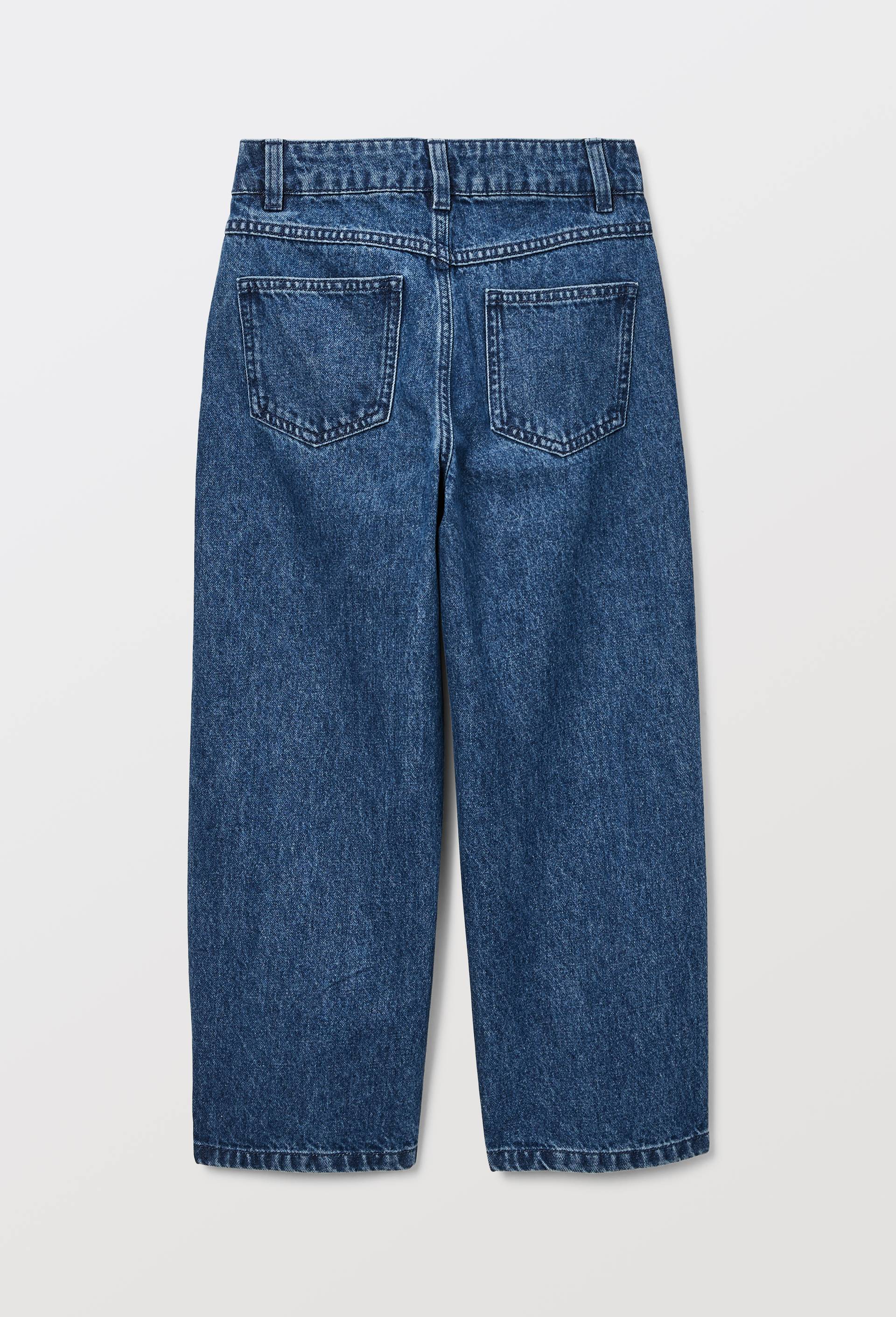 Jean droit taille &eacute;lastiqu&eacute;e contenant du coton, Bleu, large image number 2