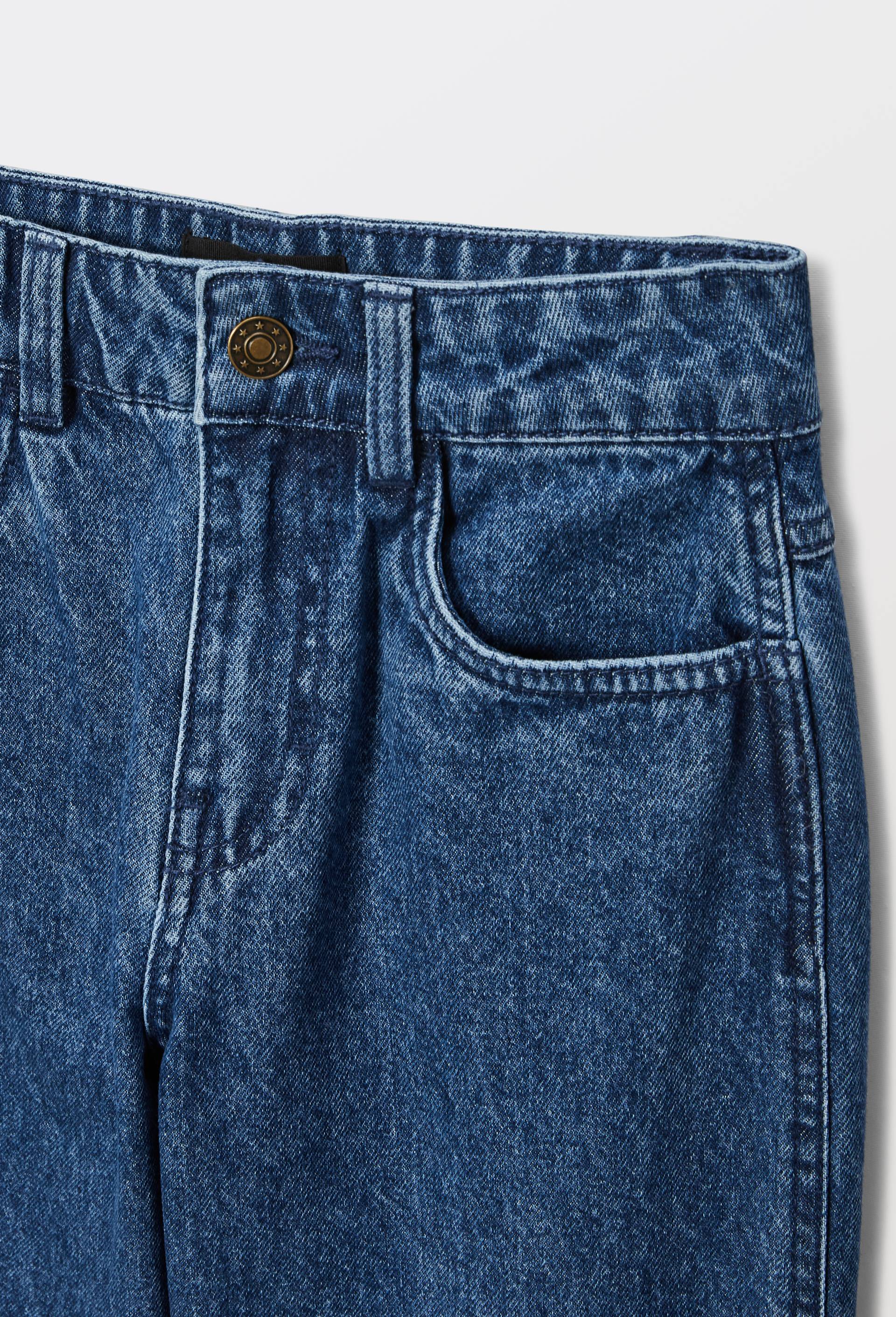 Jean droit taille &eacute;lastiqu&eacute;e contenant du coton, Bleu, large image number 3.0