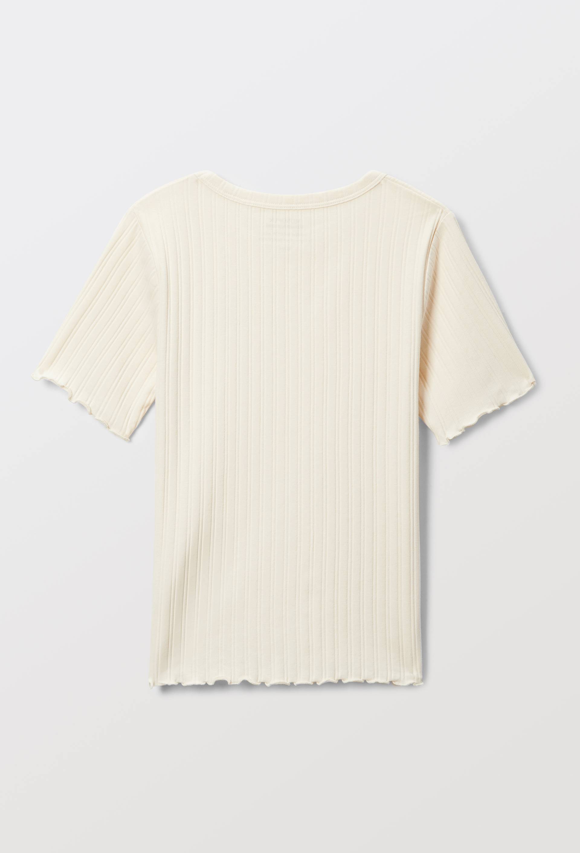 T shirt manches courtes uni en coton, Beige clair, large image number 2.0
