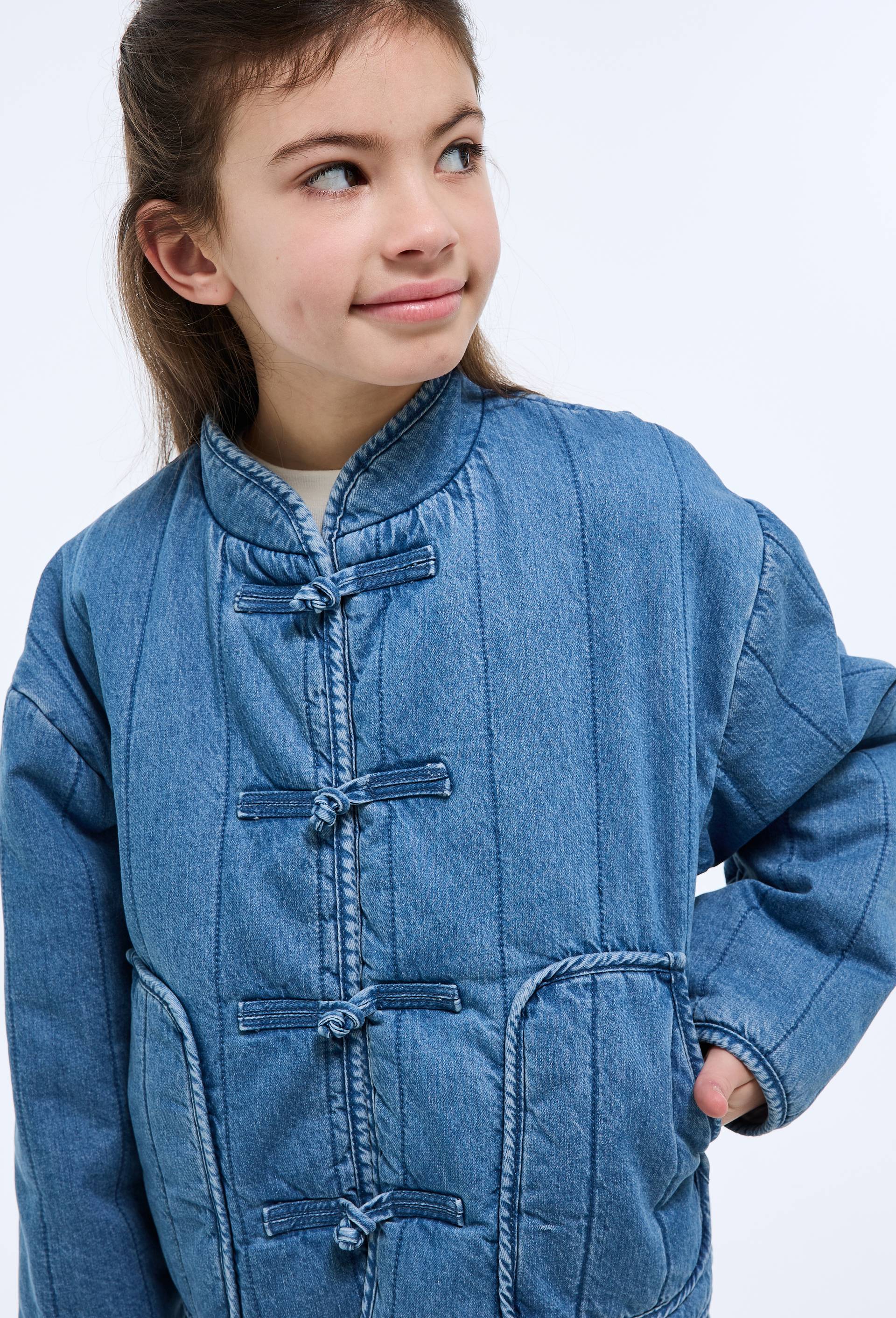 Veste denim matelass&eacute;e, Bleu fonc&eacute;, large image number 1