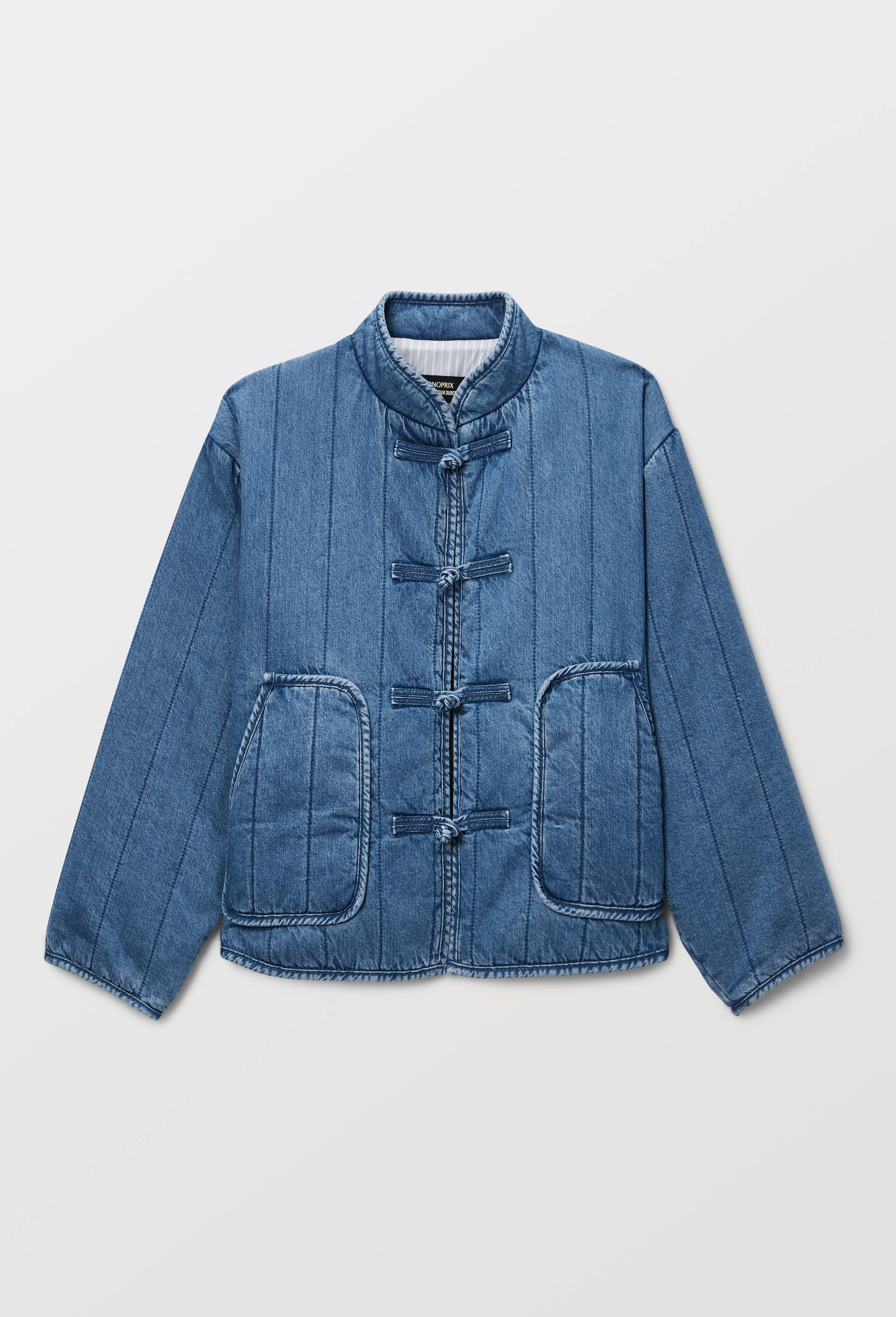 Veste denim matelass&eacute;e, Bleu fonc&eacute;, large image number 2
