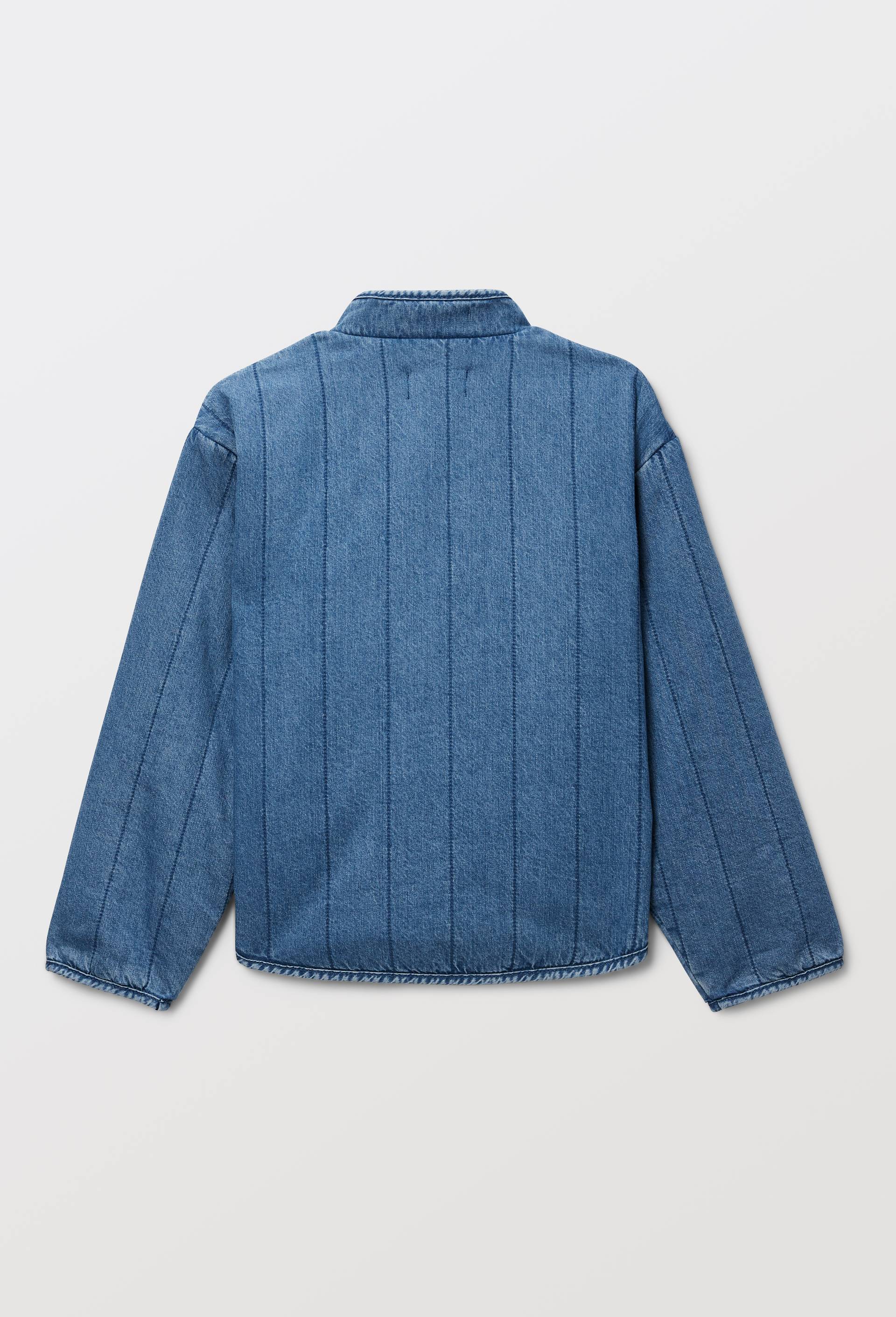 Veste denim matelass&eacute;e, Bleu fonc&eacute;, large image number 3