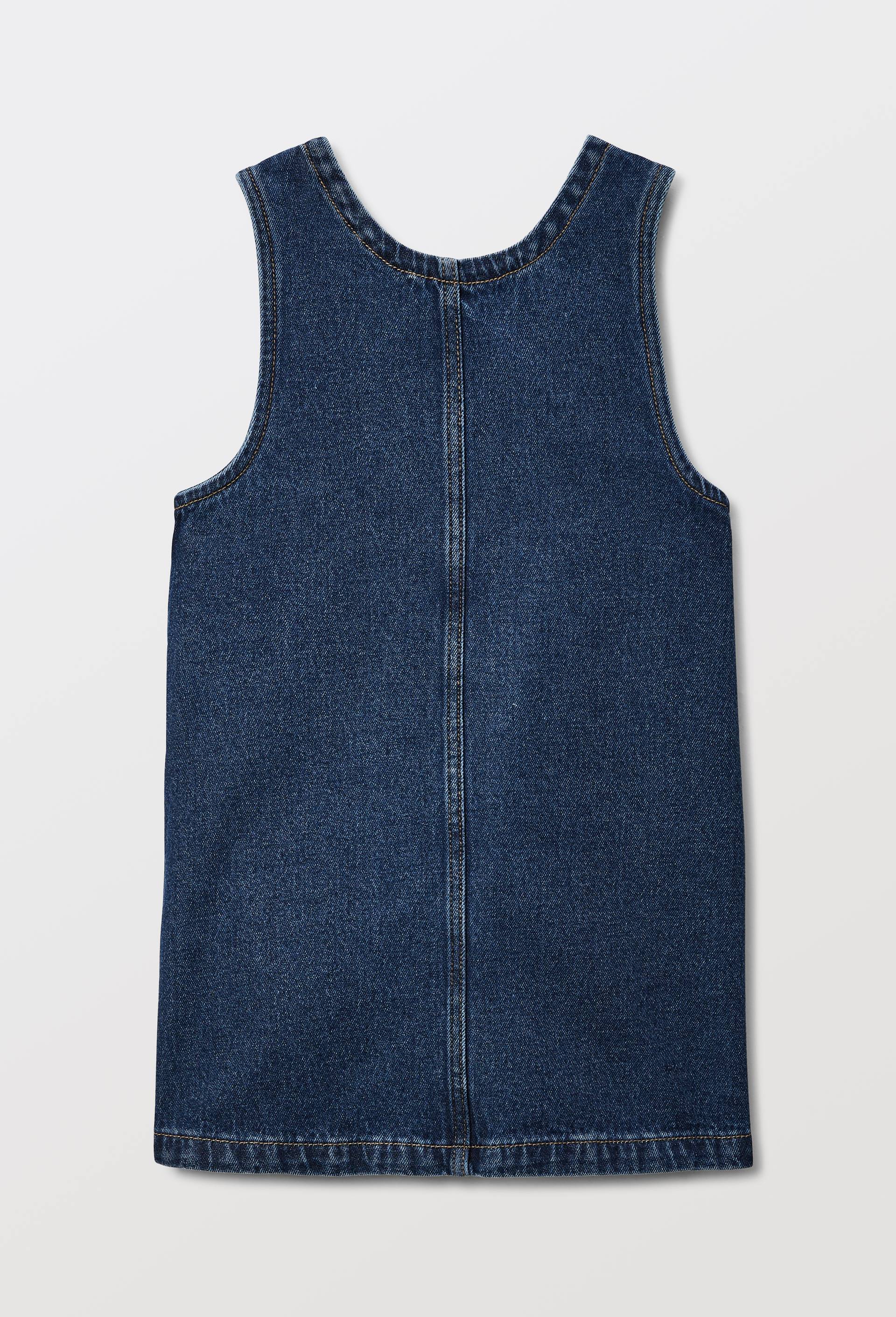 Robe en jean poches brod&eacute;es, Bleu fonc&eacute;, large image number 3.0