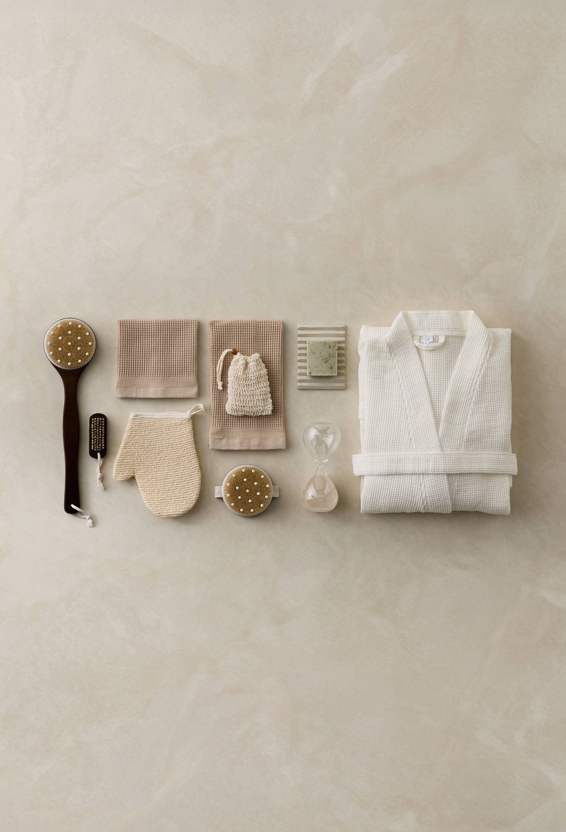 Gant de douche exfoliant, 18x22x1 cm, en coton et polyester, Beige, large image number 2.0