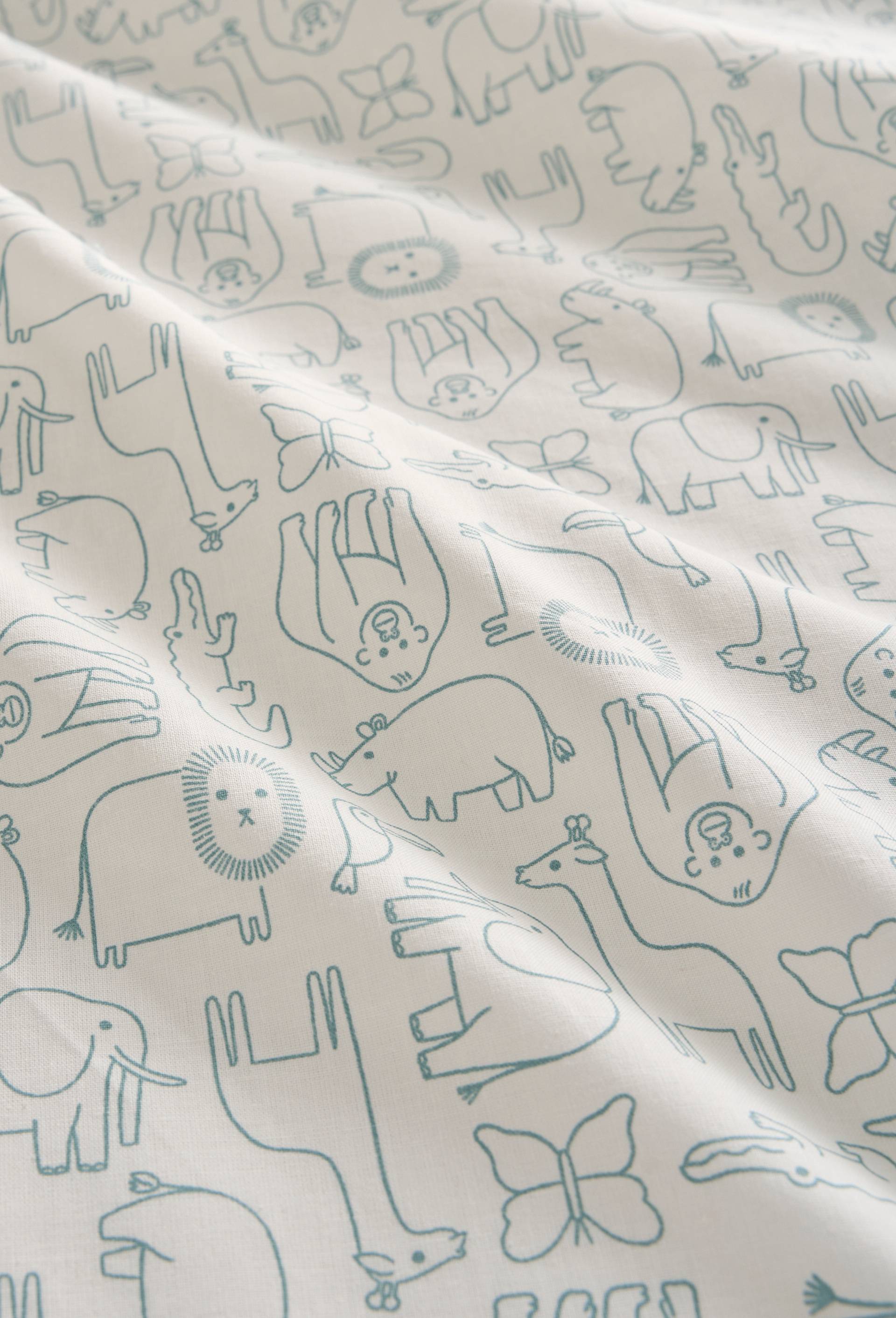 Lot linge de lit imprim&eacute;, 140x200cm + 63x63cm, 100% coton bio, Multicolore, large image number 2