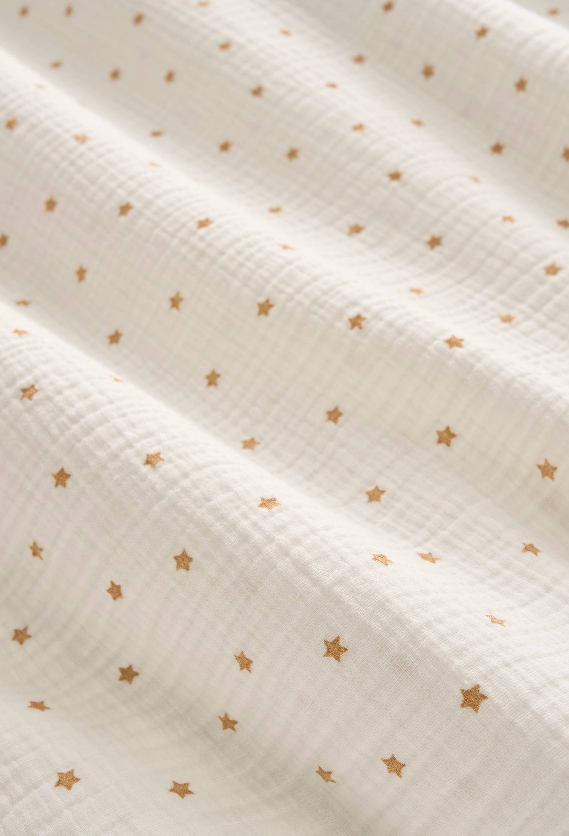 Lot linge de lit imprim&eacute;, 140x200cm + 63x63cm, en coton bio, Jaune fonc&eacute;, large image number 2.0