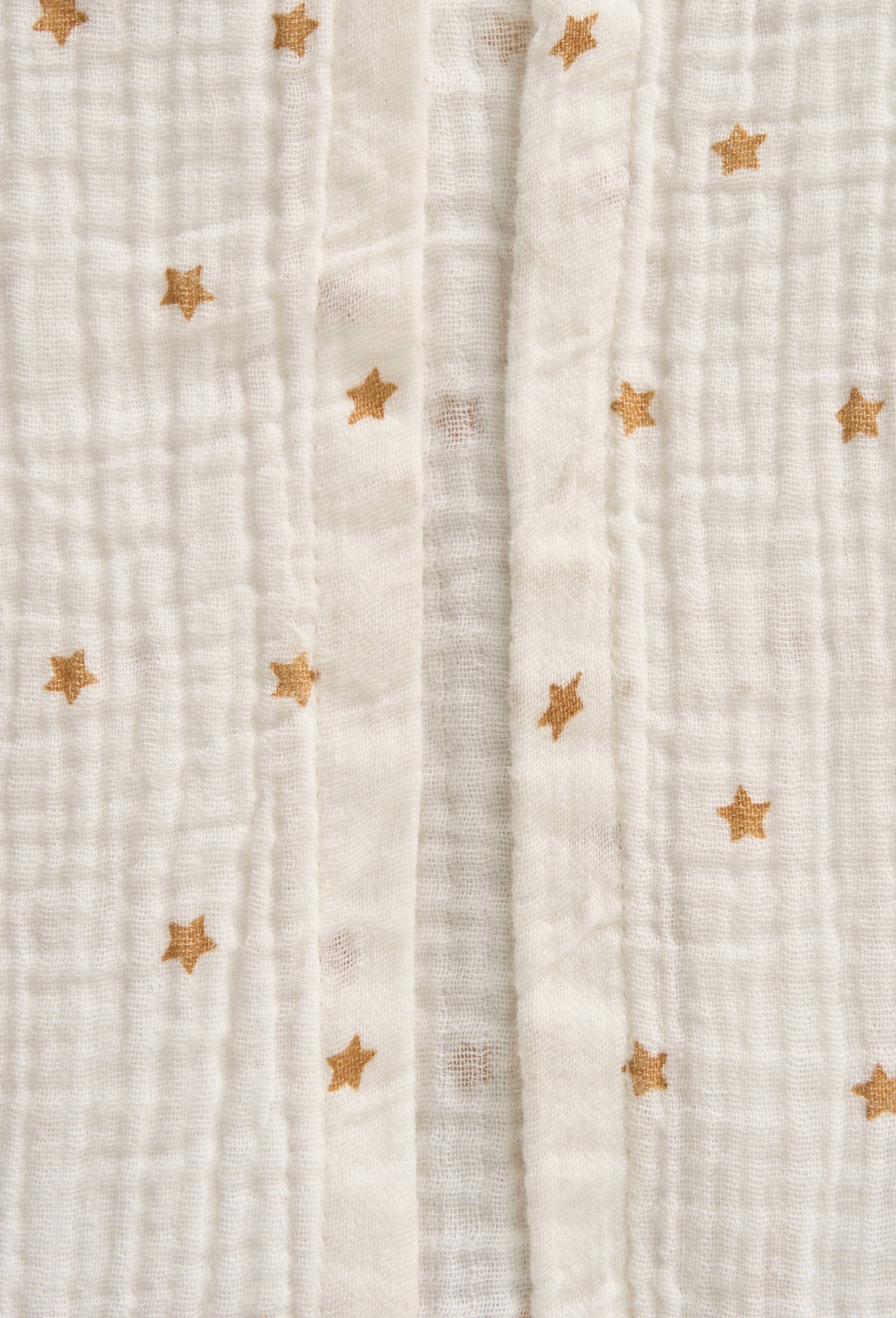 Lot linge de lit imprim&eacute;, 140x200cm + 63x63cm, en coton bio, Jaune fonc&eacute;, large image number 3.0