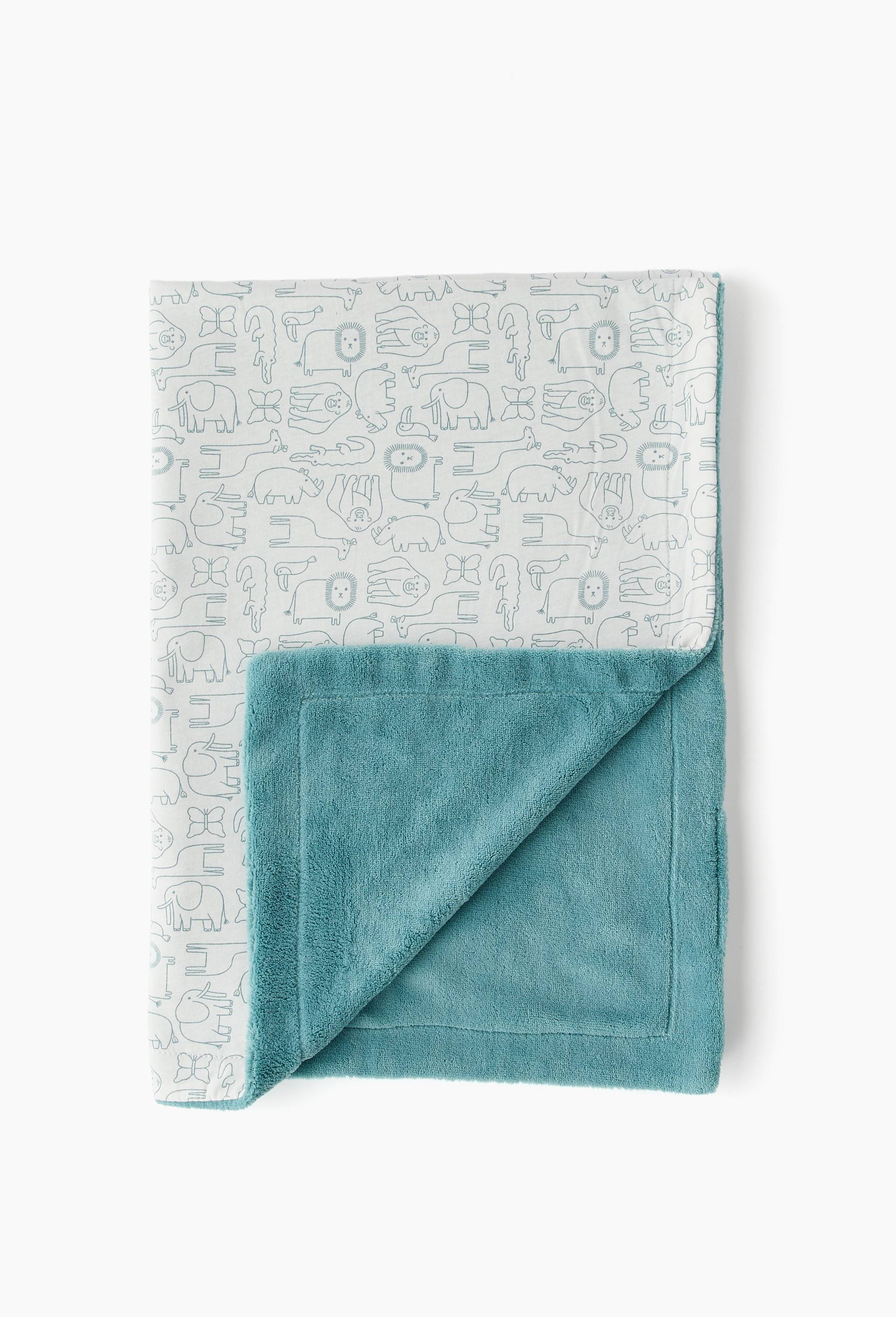 Couverture avec int&eacute;rieur polaire 70x100 cm, 100% polyester, Vert fonc&eacute;, large image number 0