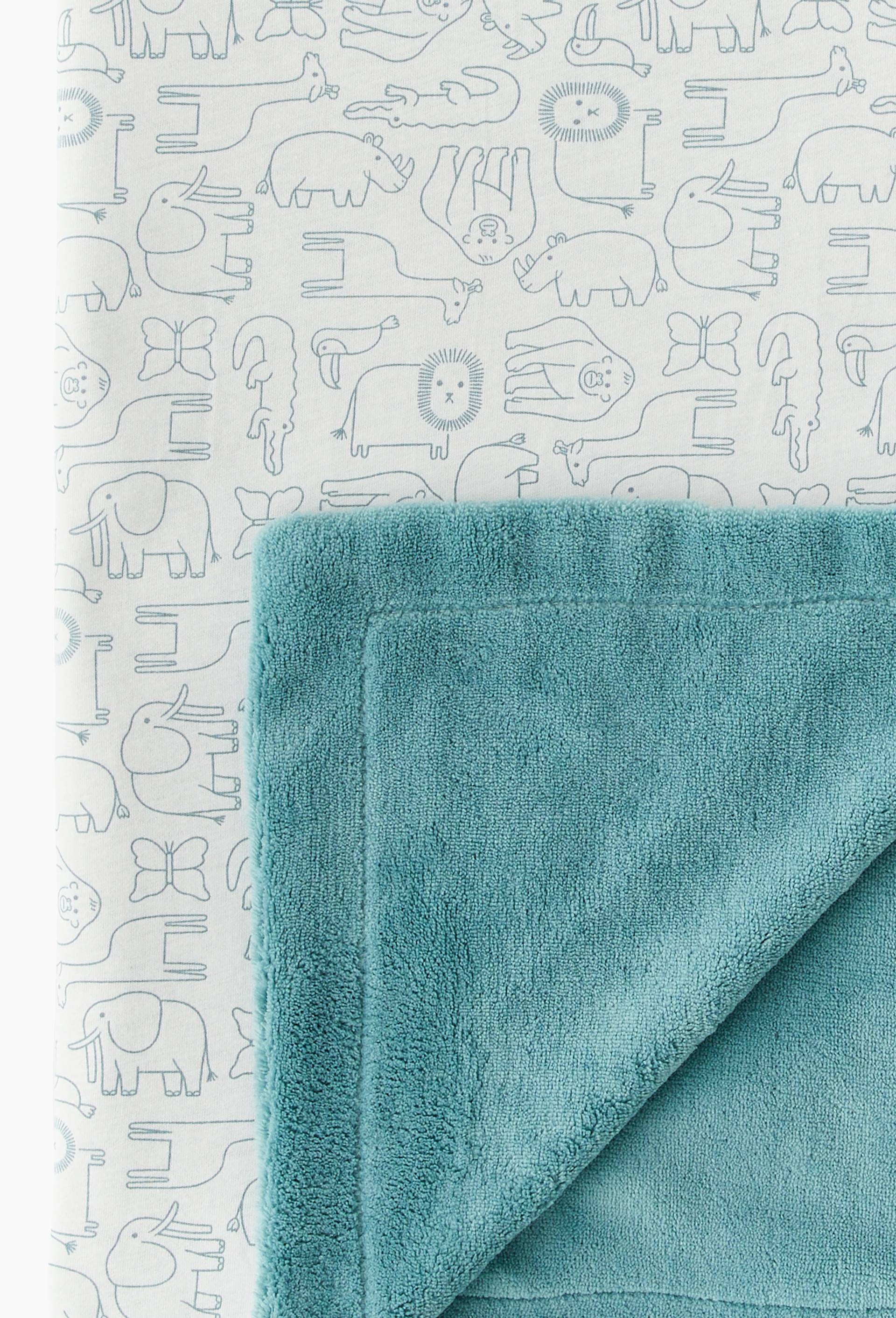 Couverture avec int&eacute;rieur polaire 70x100 cm, 100% polyester, Vert fonc&eacute;, large image number 1