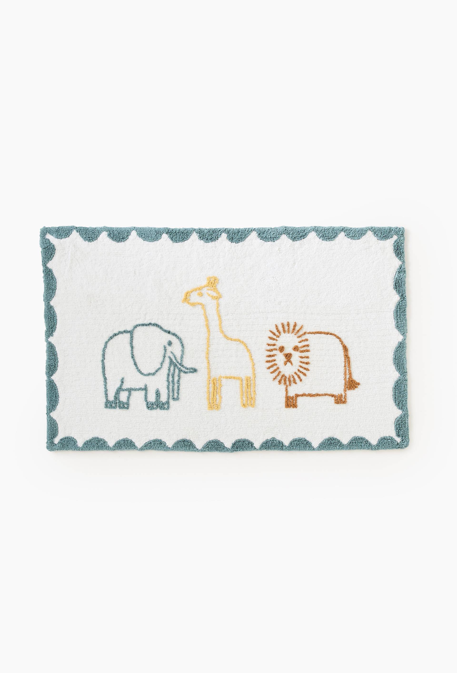 Tapis animal bouclette, 90x150 cm, 100% coton bio GOTS, Ecru, large image number 1.0