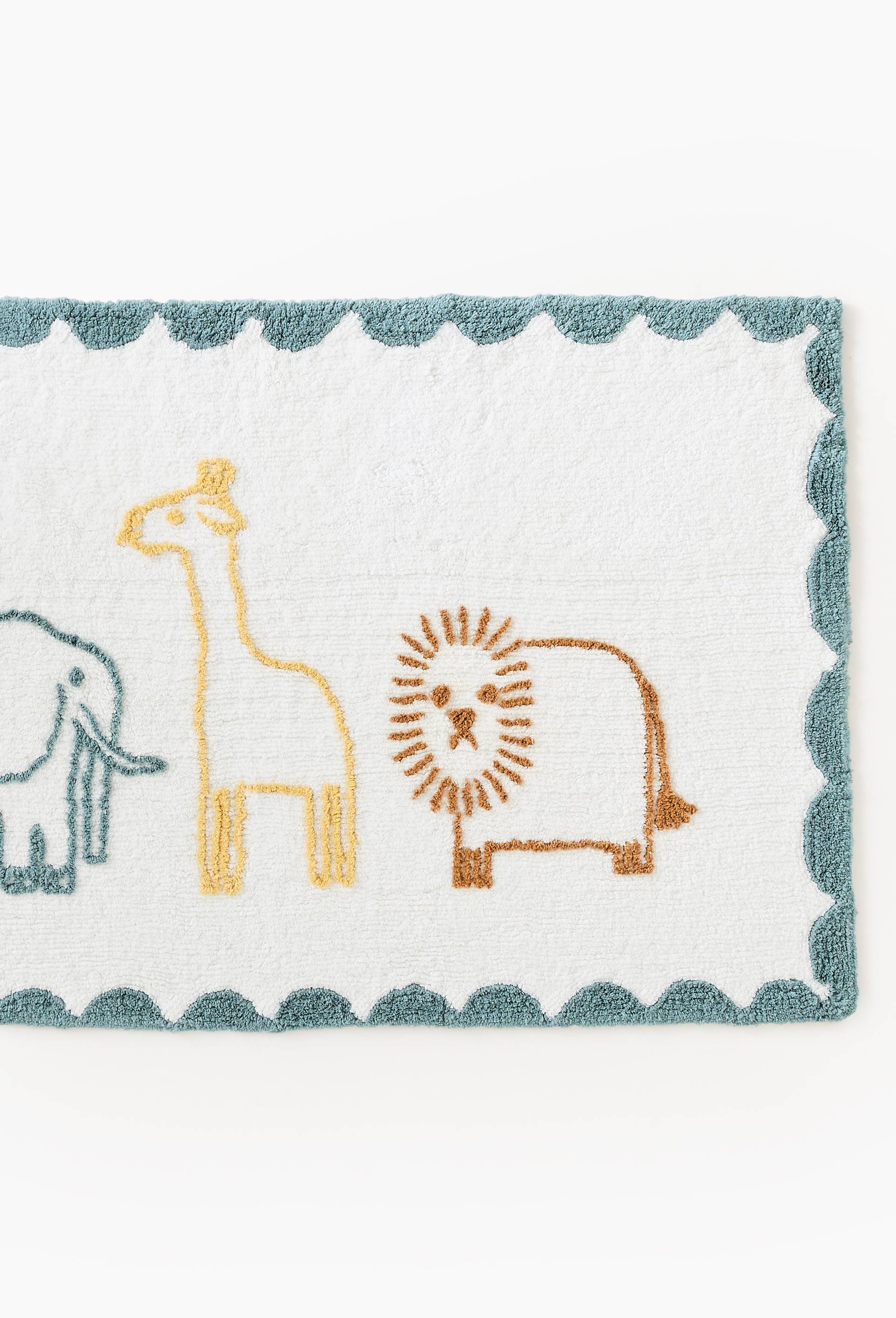 Tapis animal bouclette, 90x150 cm, 100% coton bio GOTS, Ecru, large image number 2.0